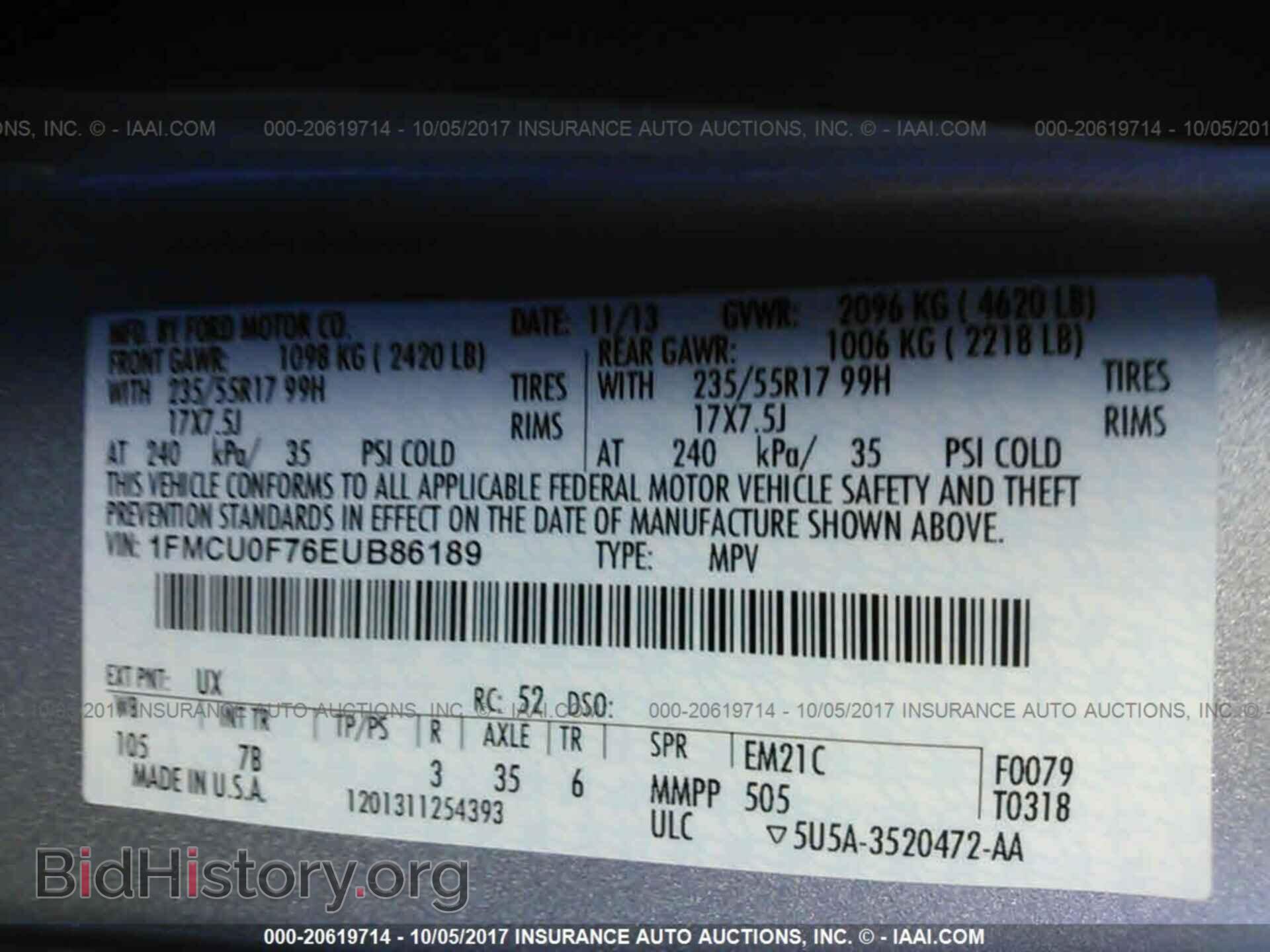 2014 Ford Escape - VIN: 1FMCU0F76EUB86189 - Photo 9