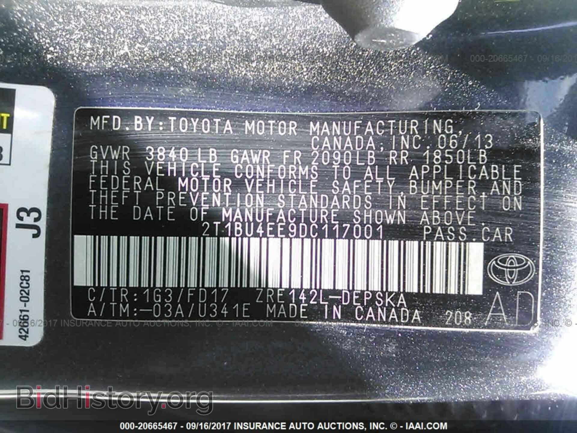 2013 Toyota Corolla - VIN: 2T1BU4EE9DC117001 - Фото 9