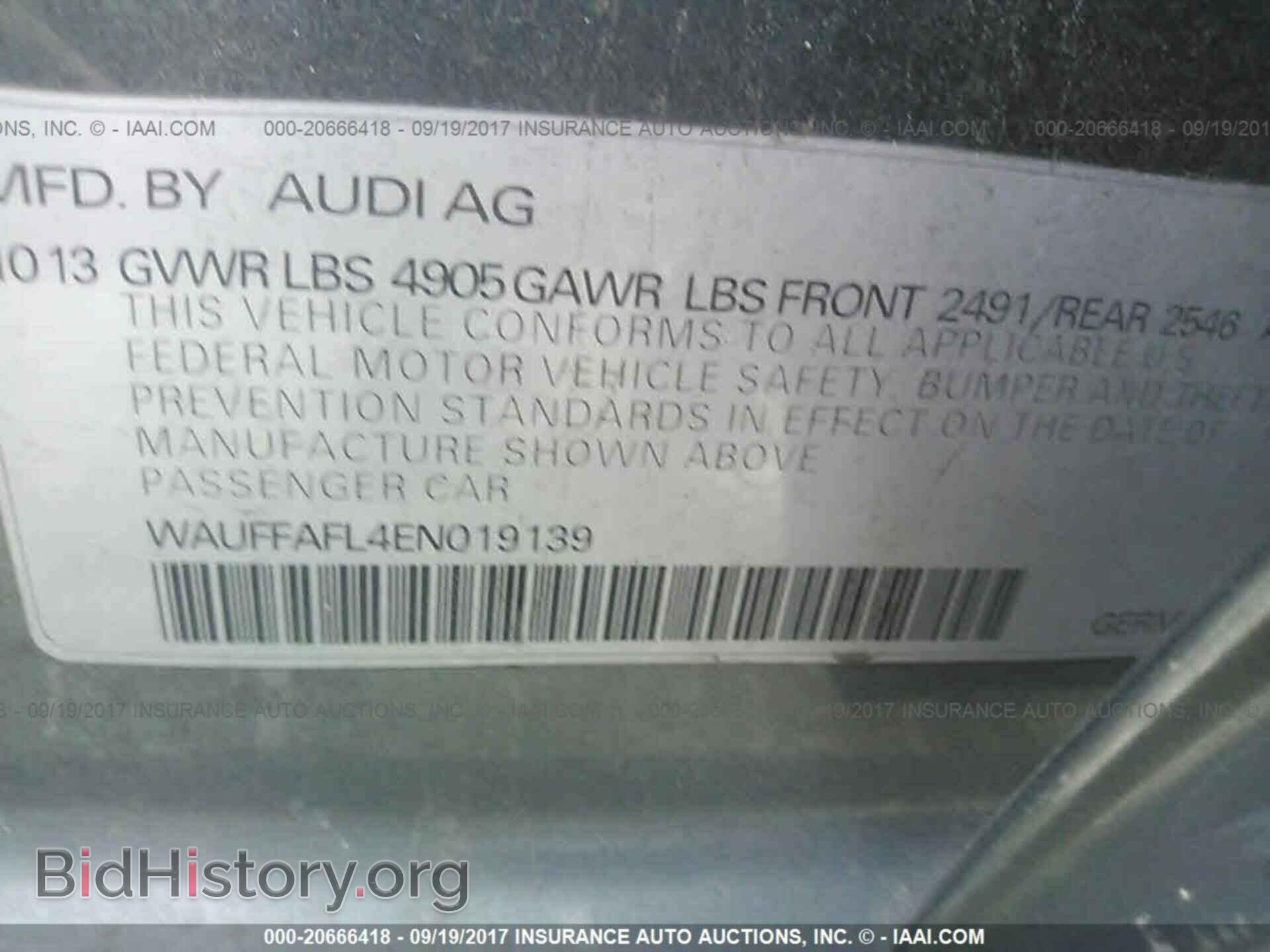 2014 Audi A4 - VIN: WAUFFAFL4EN019139 - Фото 9