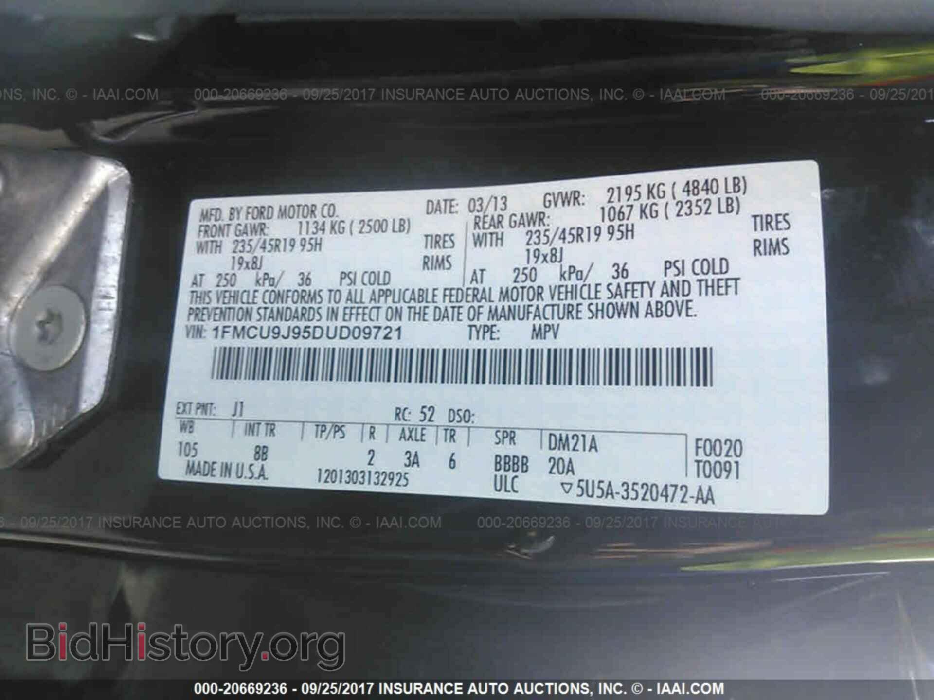 2013 Ford Escape - VIN: 1FMCU9J95DUD09721 - Фото 9
