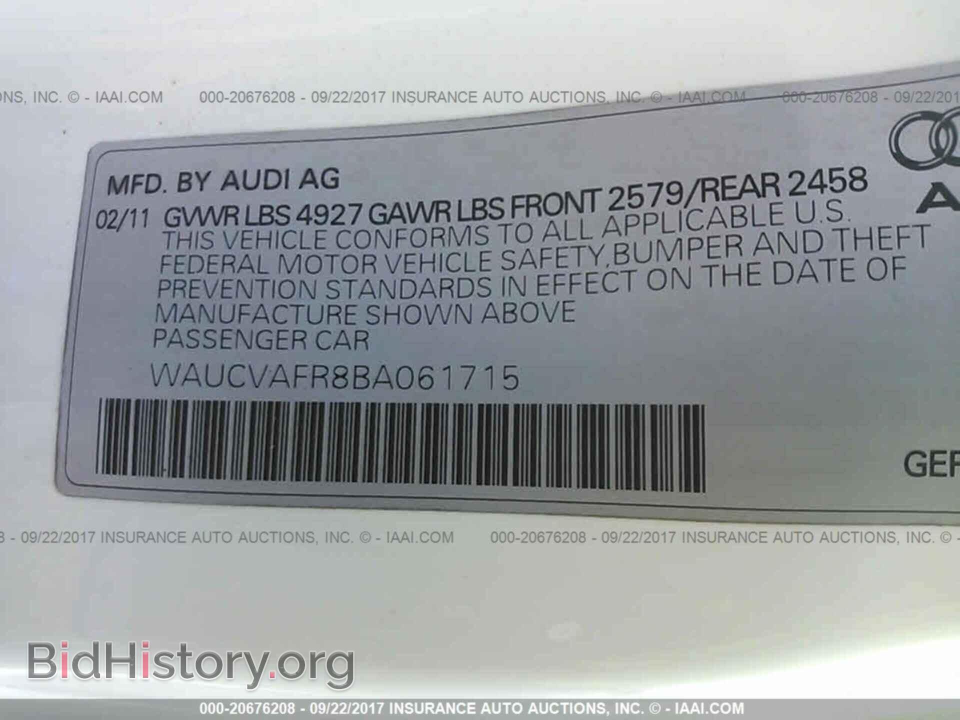 2011 Audi S5 - VIN: WAUCVAFR8BA061715 - Фото 9