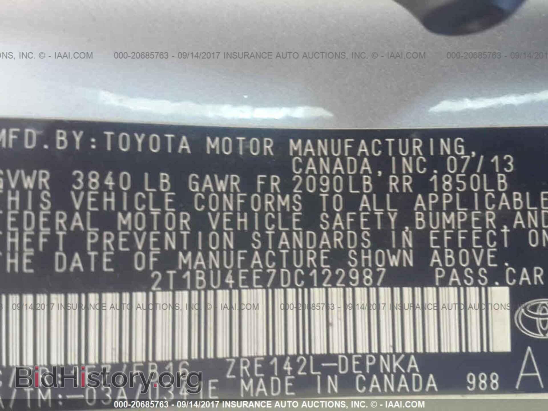 2013 Toyota Corolla - VIN: 2T1BU4EE7DC122987 - Фото 9