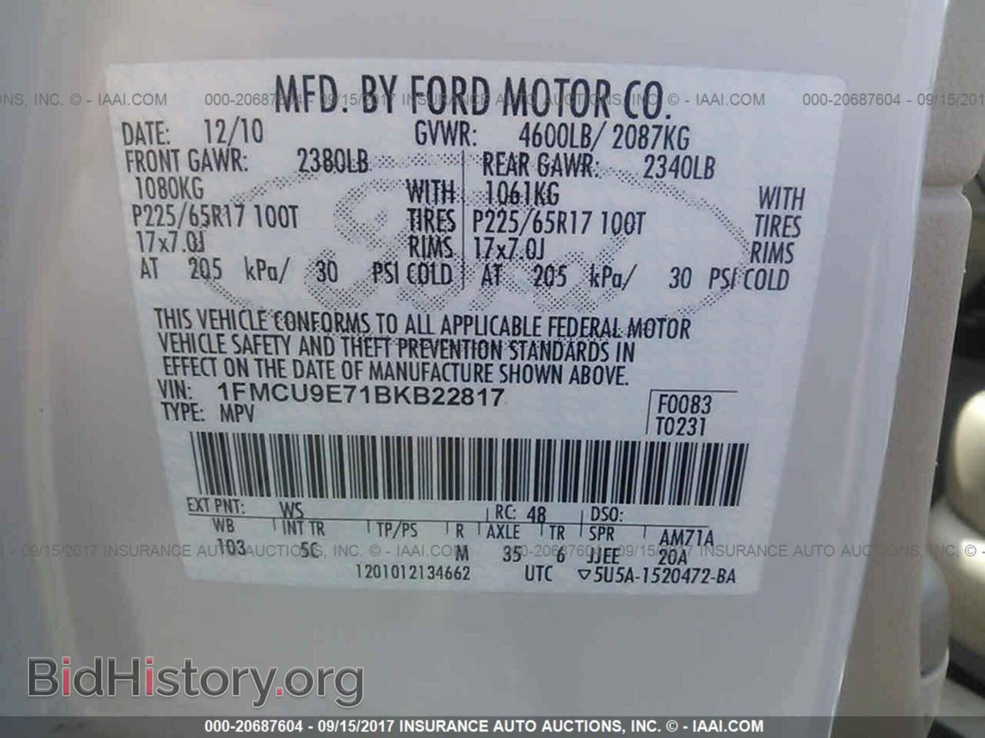2011 Ford Escape - VIN: 1FMCU9E71BKB22817 - Photo 9
