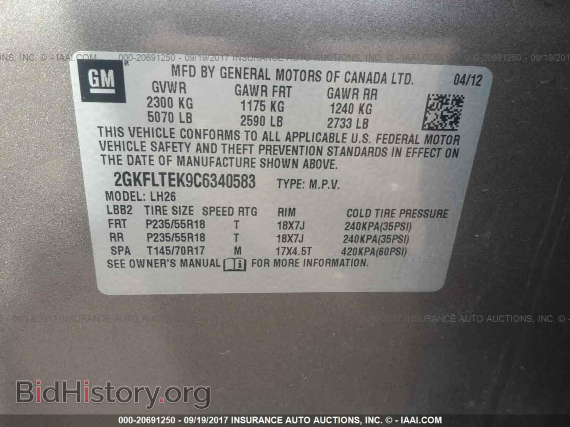 2012 Gmc Terrain - VIN: 2GKFLTEK9C6340583 - Photo 9