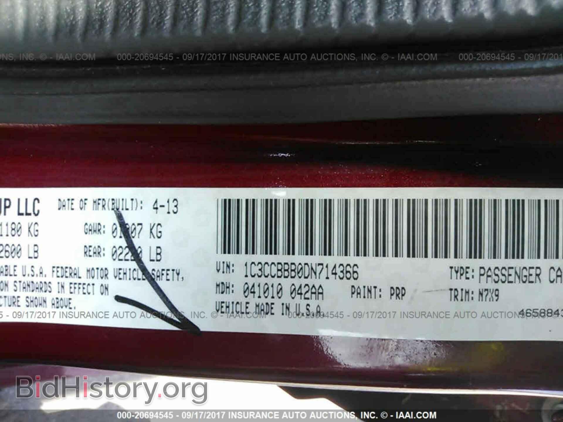 2013 Chrysler 200 - VIN: 1C3CCBBB0DN714366 - Photo 9