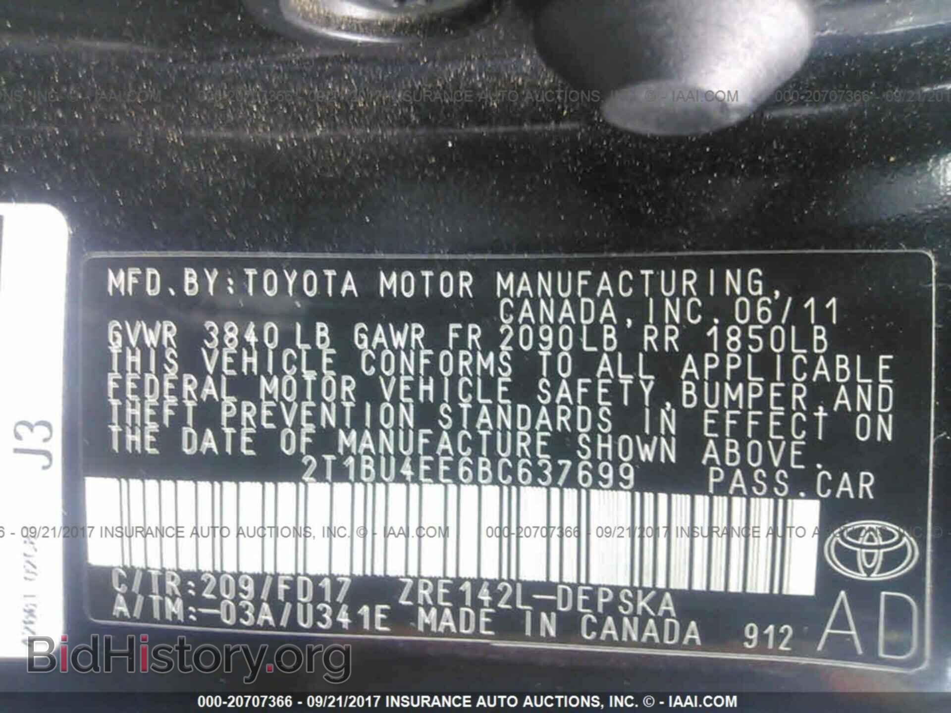 2011 Toyota Corolla - VIN: 2T1BU4EE6BC637699 - Фото 9