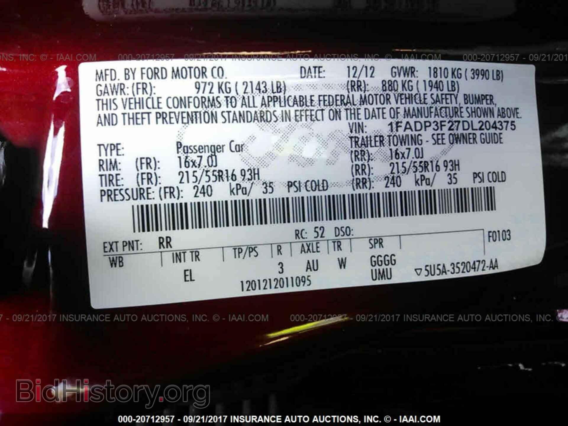 2013 Ford Focus - VIN: 1FADP3F27DL204375 - Фото 9