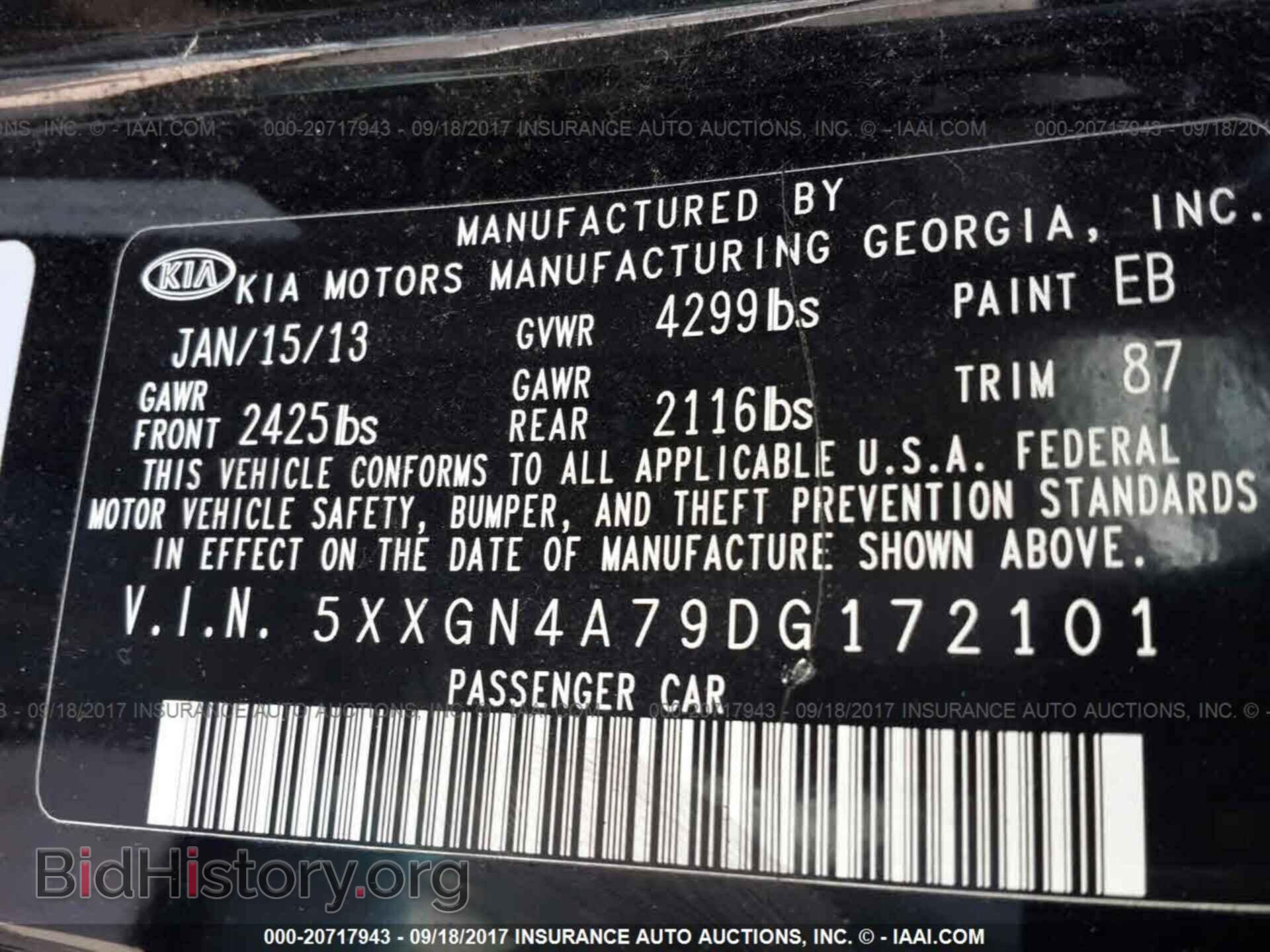 2013 Kia Optima - VIN: 5XXGN4A79DG172101 - Photo 9