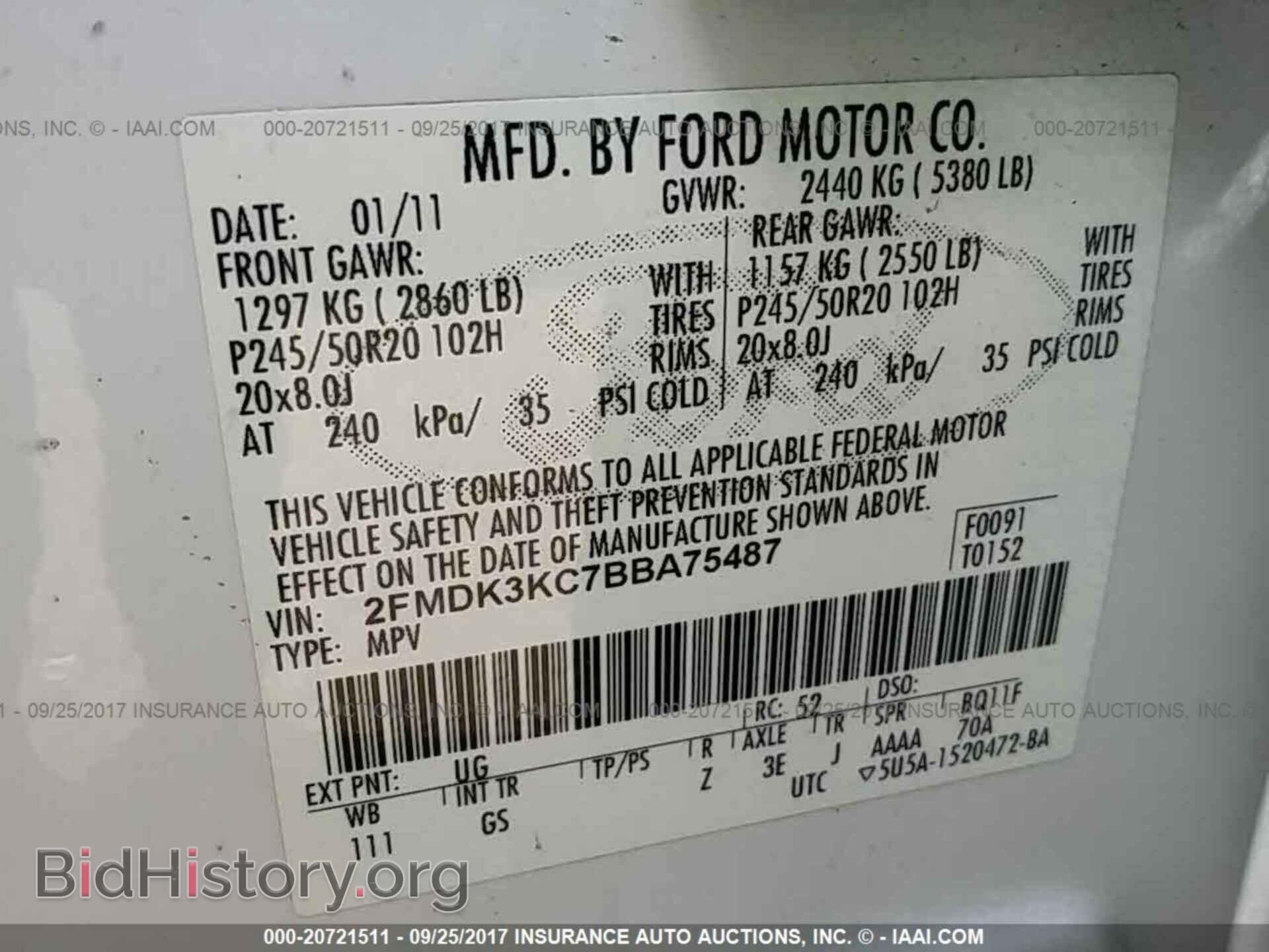 2011 Ford Edge - VIN: 2FMDK3KC7BBA75487 - Photo 9