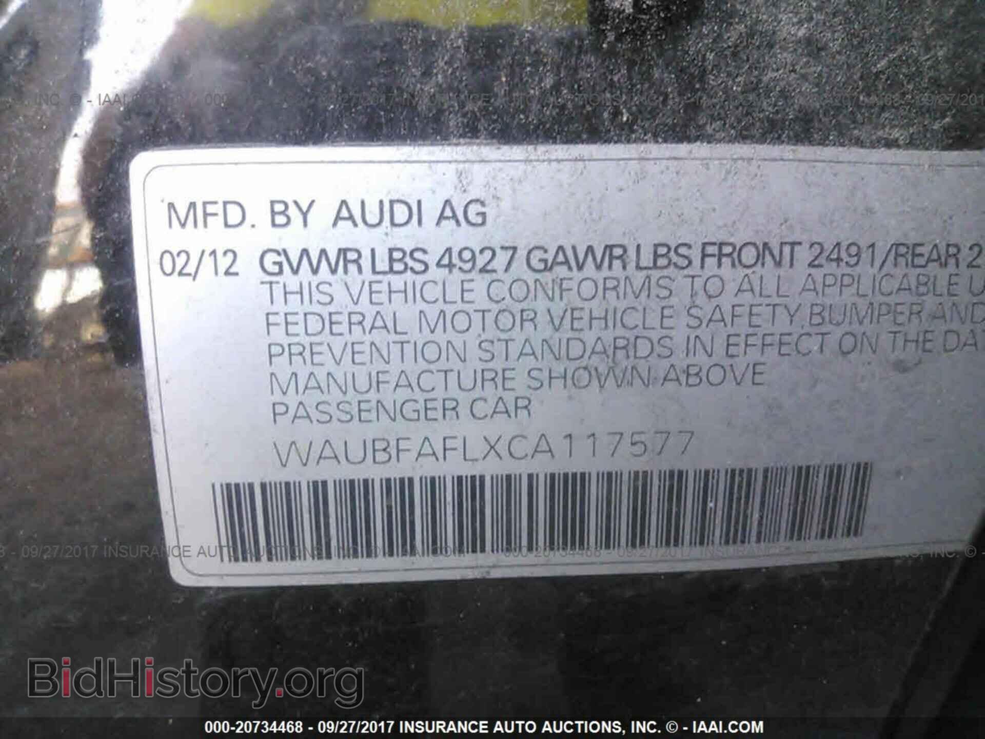 2012 Audi A4 - VIN: WAUBFAFLXCA117577 - Фото 9