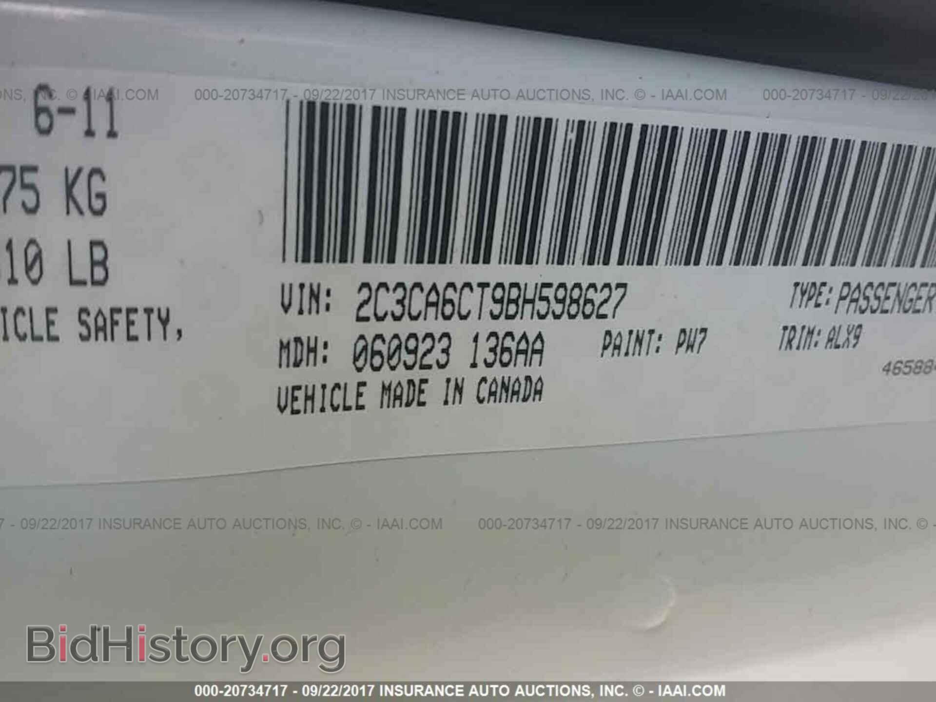 2011 Chrysler 300c - VIN: 2C3CA6CT9BH598627 - Photo 9