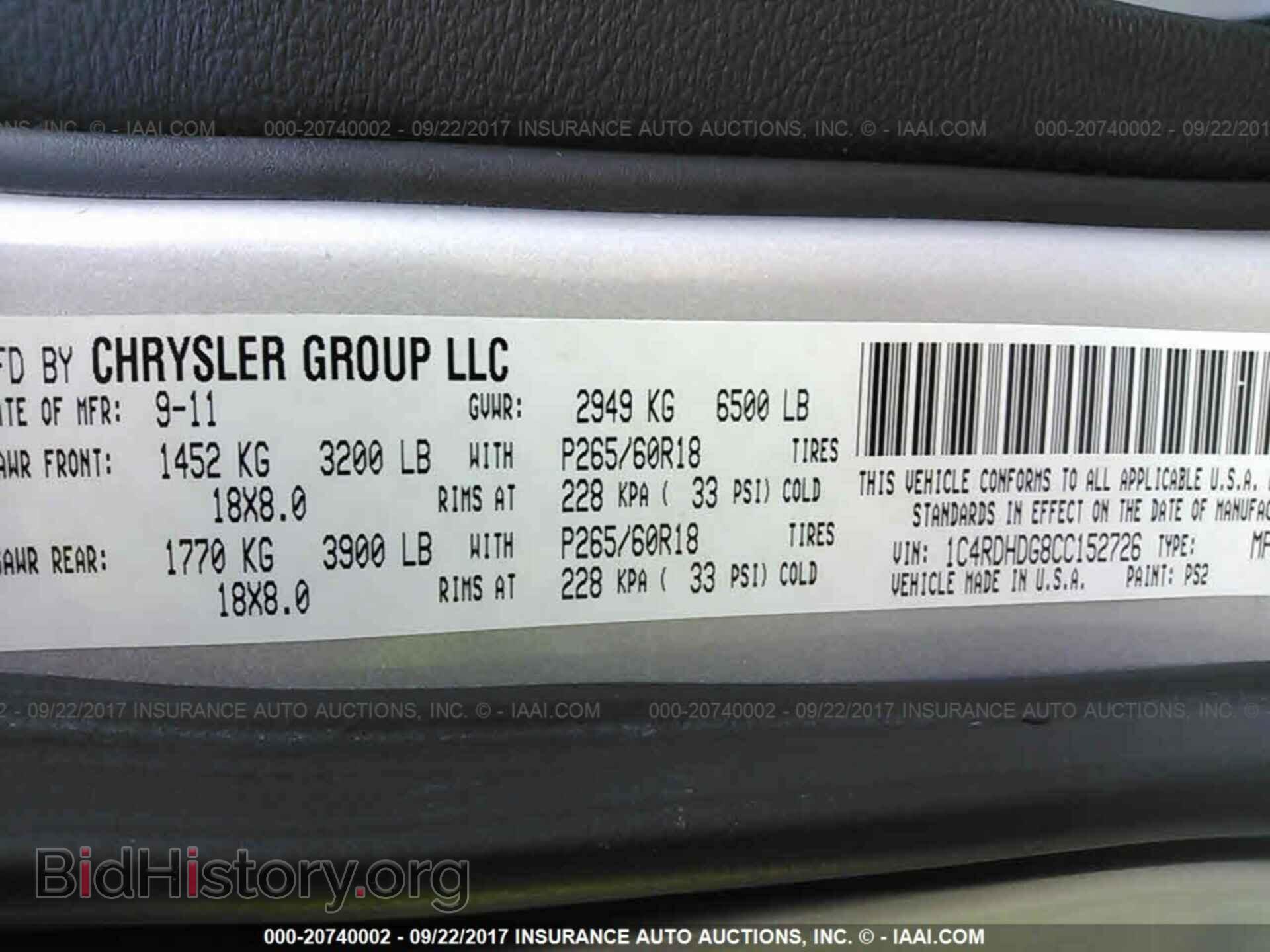 2012 Dodge Durango - VIN: 1C4RDHDG8CC152726 - Фото 9