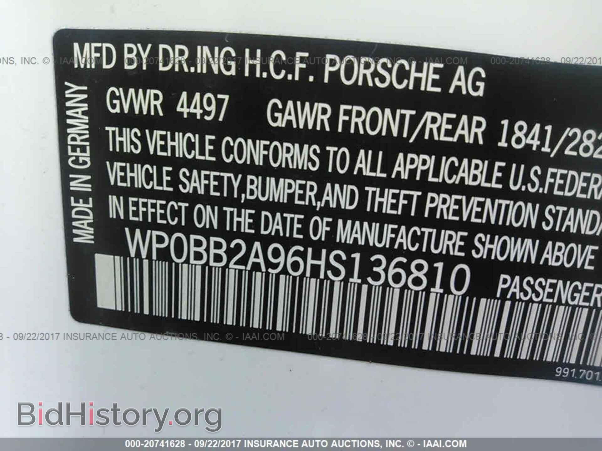 2017 Porsche 911 - VIN: WP0BB2A96HS136810 - Фото 9