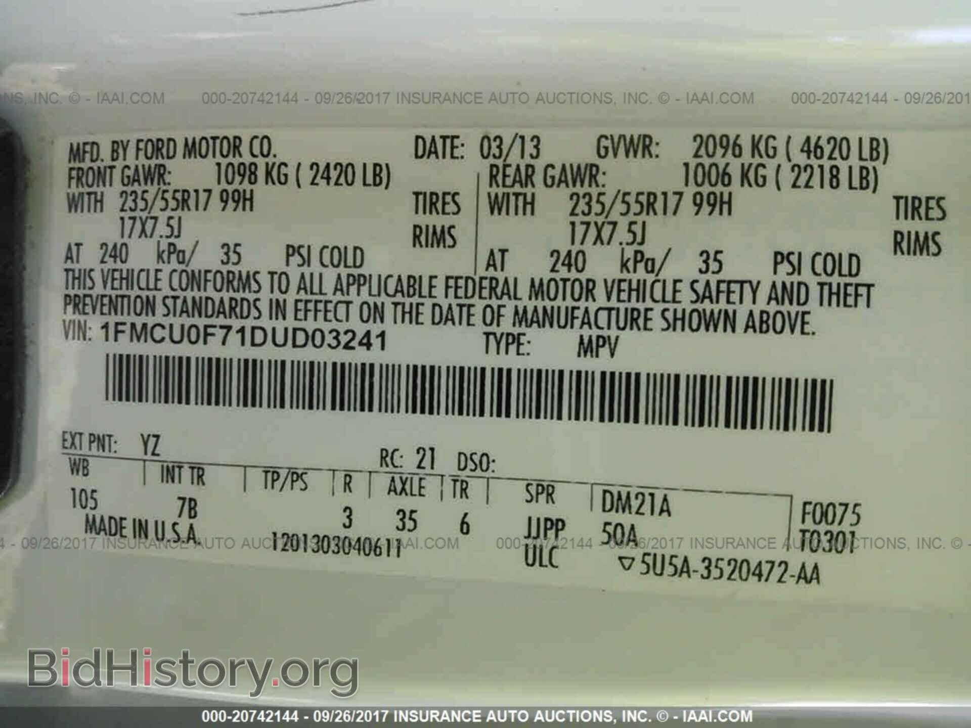 2013 Ford Escape - VIN: 1FMCU0F71DUD03241 - Фото 9