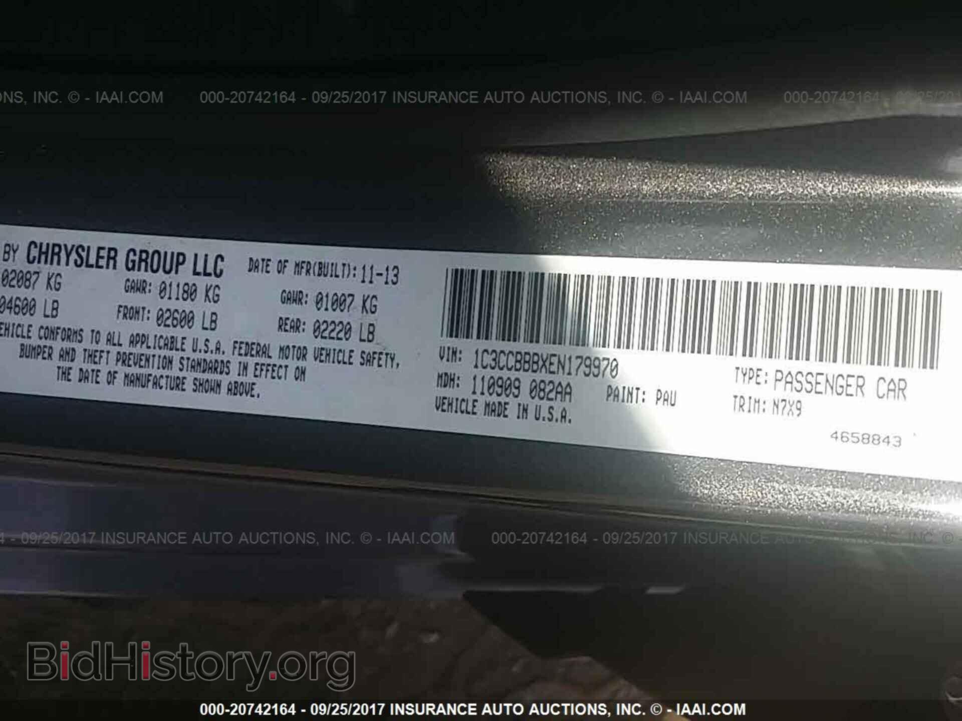 2014 Chrysler 200 - VIN: 1C3CCBBBXEN179970 - Photo 9