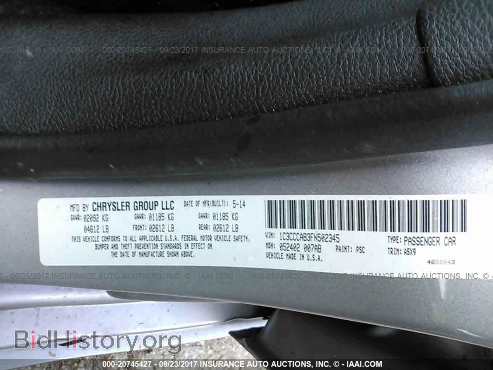 2015 Chrysler 200 - VIN: 1C3CCCAB3FN502345 - Photo 9
