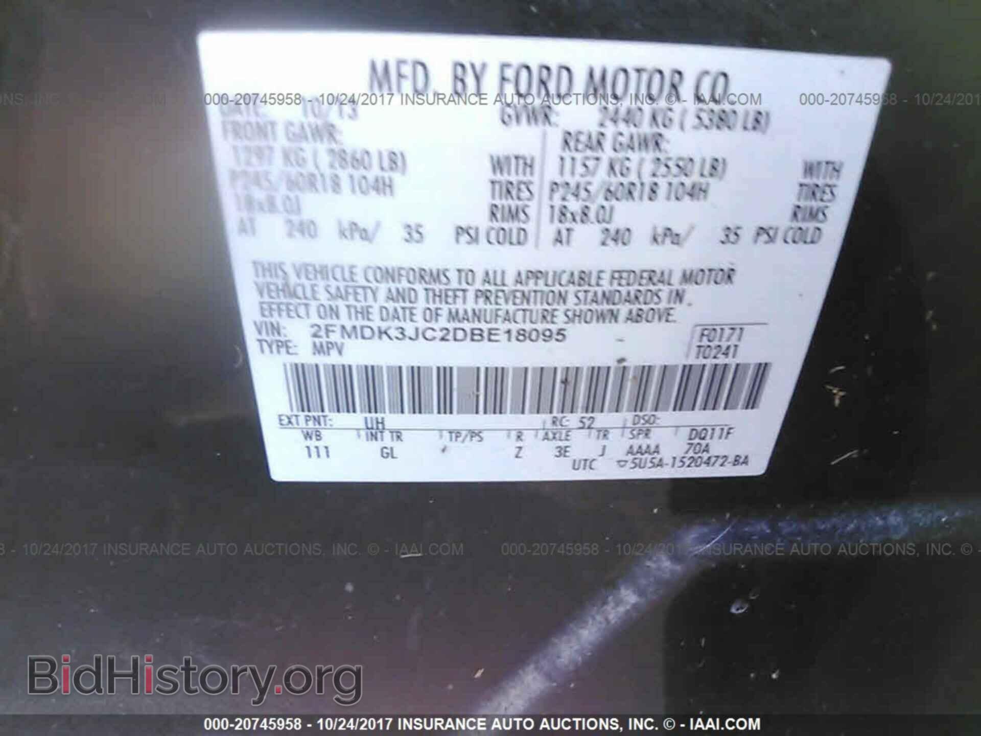 2013 Ford Edge - VIN: 2FMDK3JC2DBE18095 - Photo 9