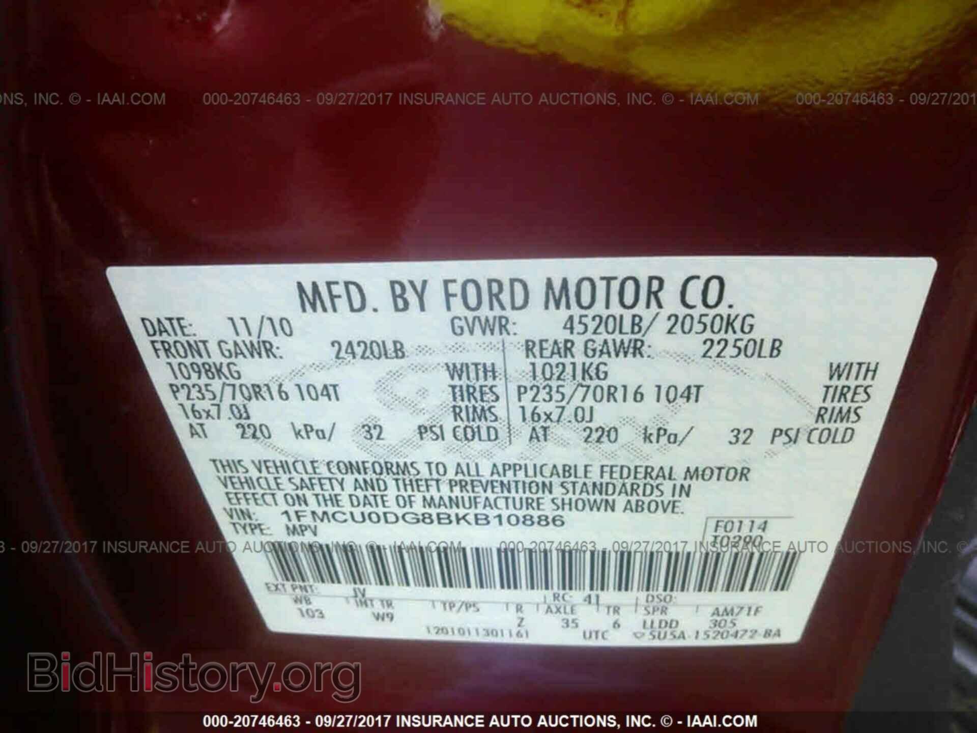 2011 Ford Escape - VIN: 1FMCU0DG8BKB10886 - Photo 9
