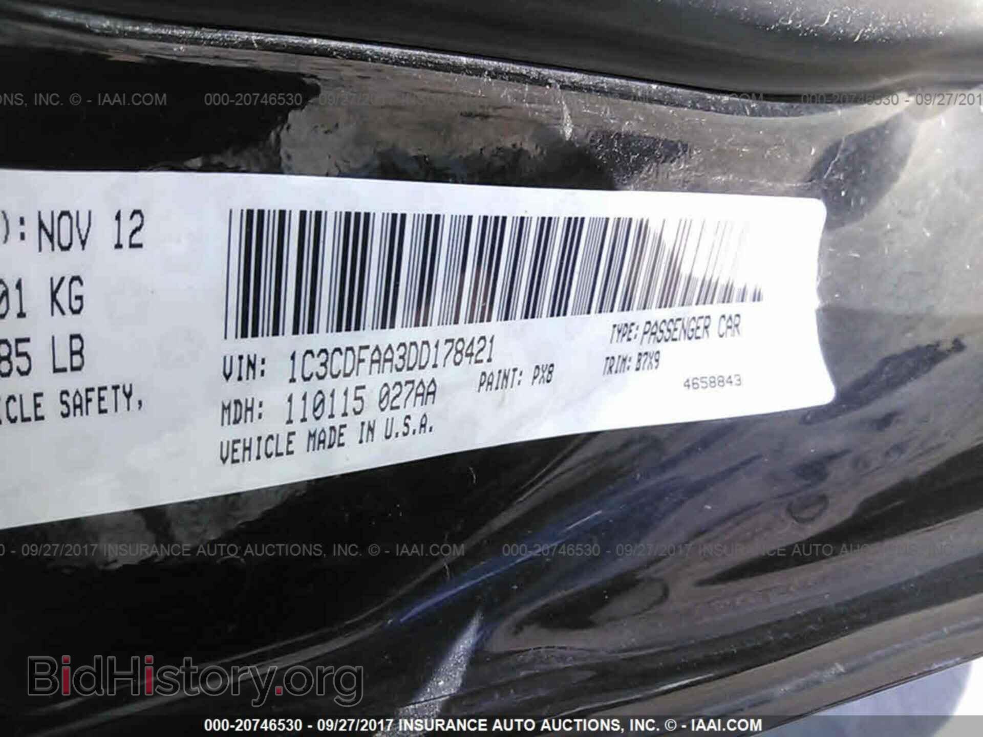 2013 DODGE DART - VIN: 1C3CDFAA3DD178421 - Photo 9