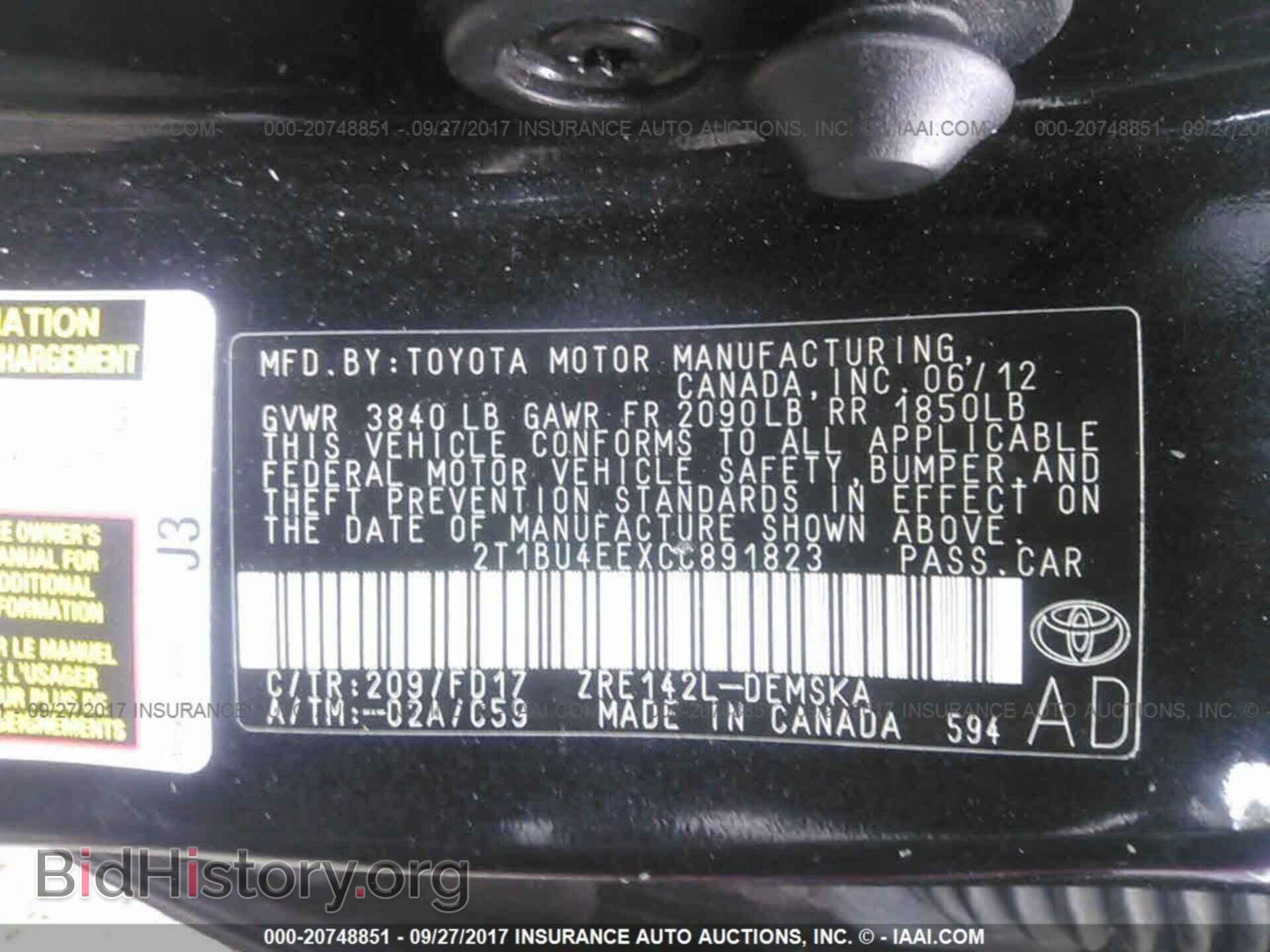 2012 Toyota Corolla - VIN: 2T1BU4EEXCC891823 - Photo 9