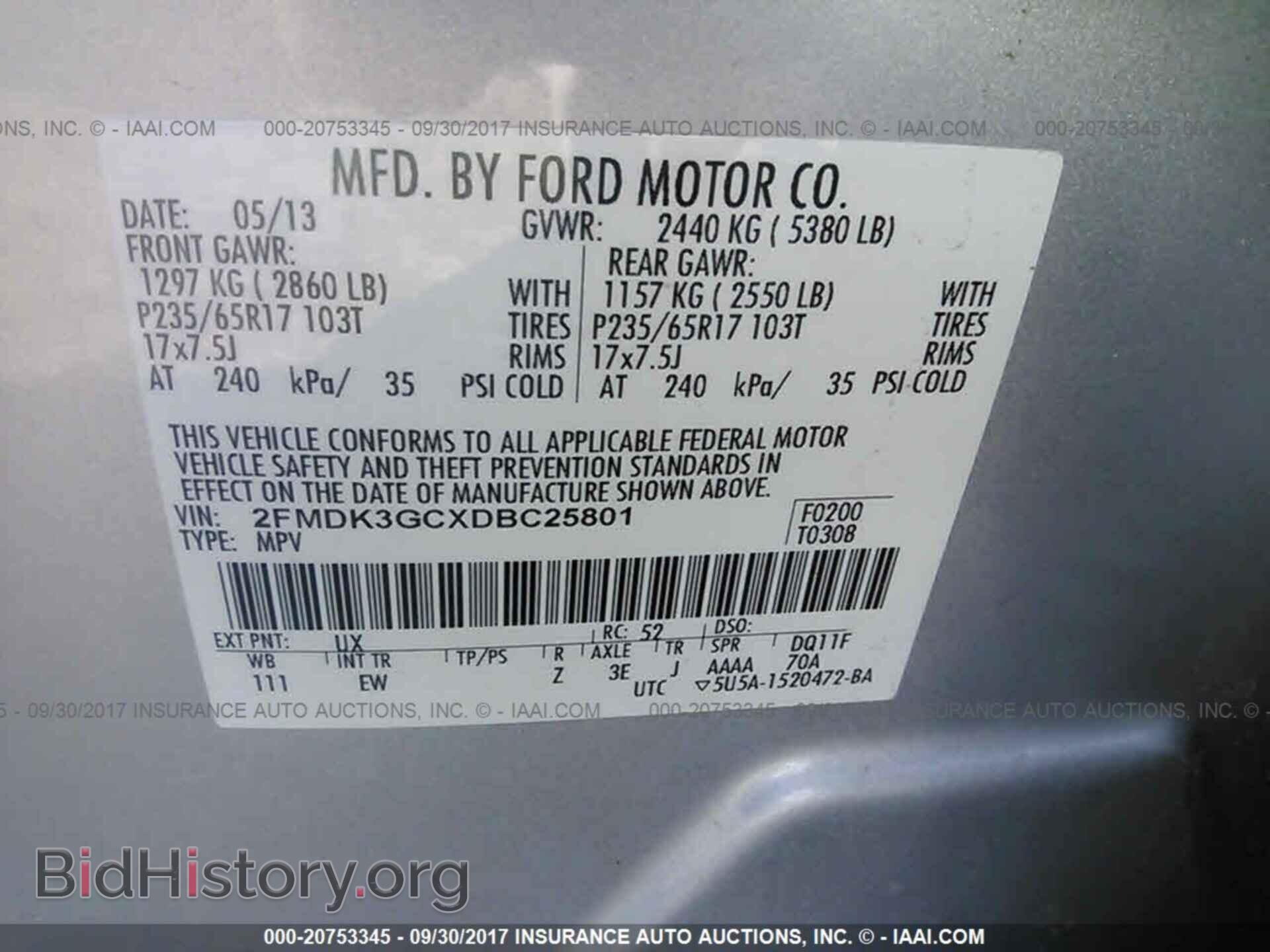 2013 Ford Edge - VIN: 2FMDK3GCXDBC25801 - Photo 9