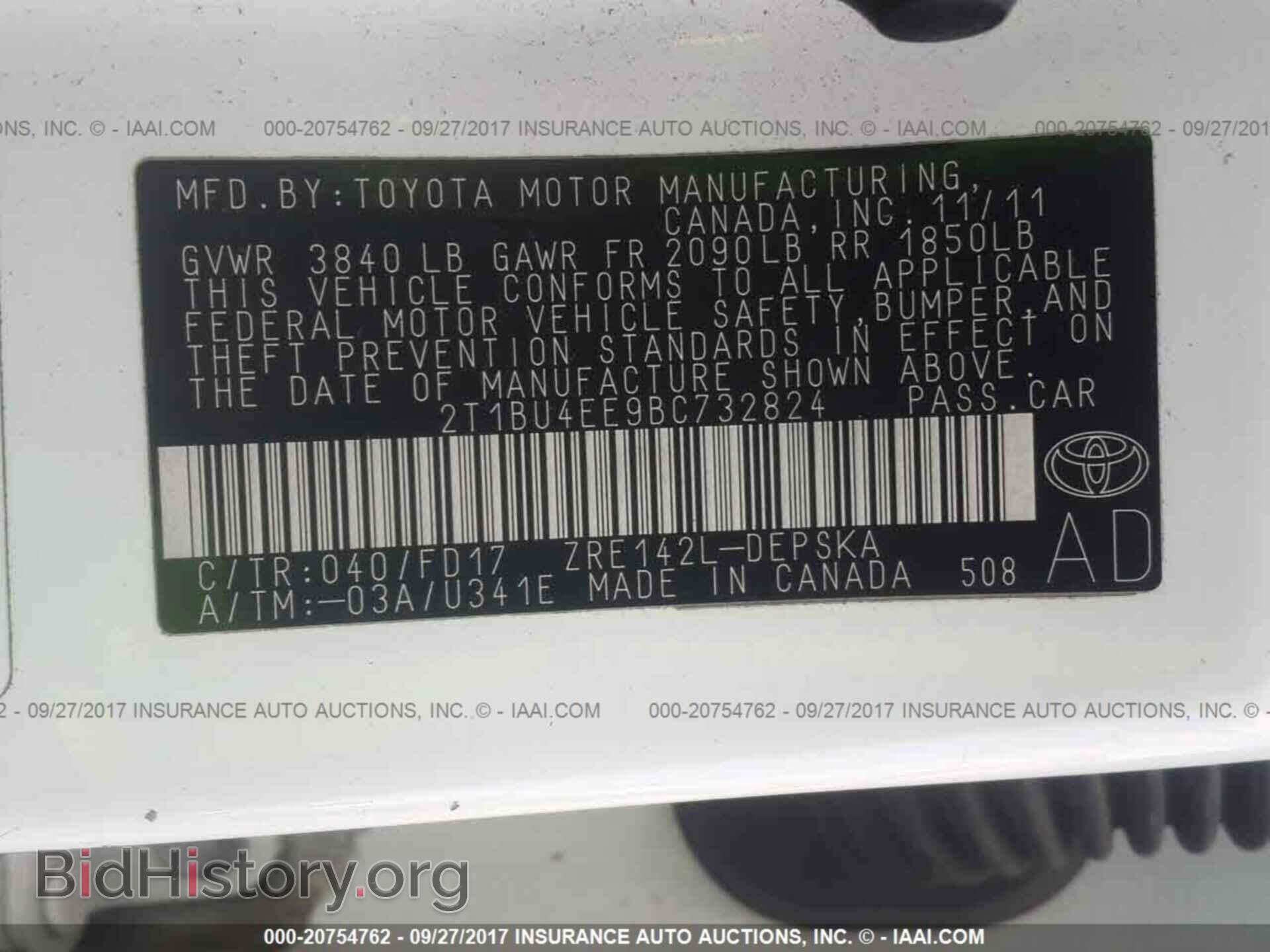 2011 Toyota Corolla - VIN: 2T1BU4EE9BC732824 - Фото 9