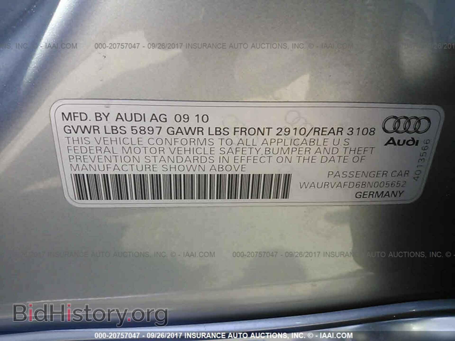 2011 Audi A8 - VIN: WAURVAFD6BN005652 - Photo 9