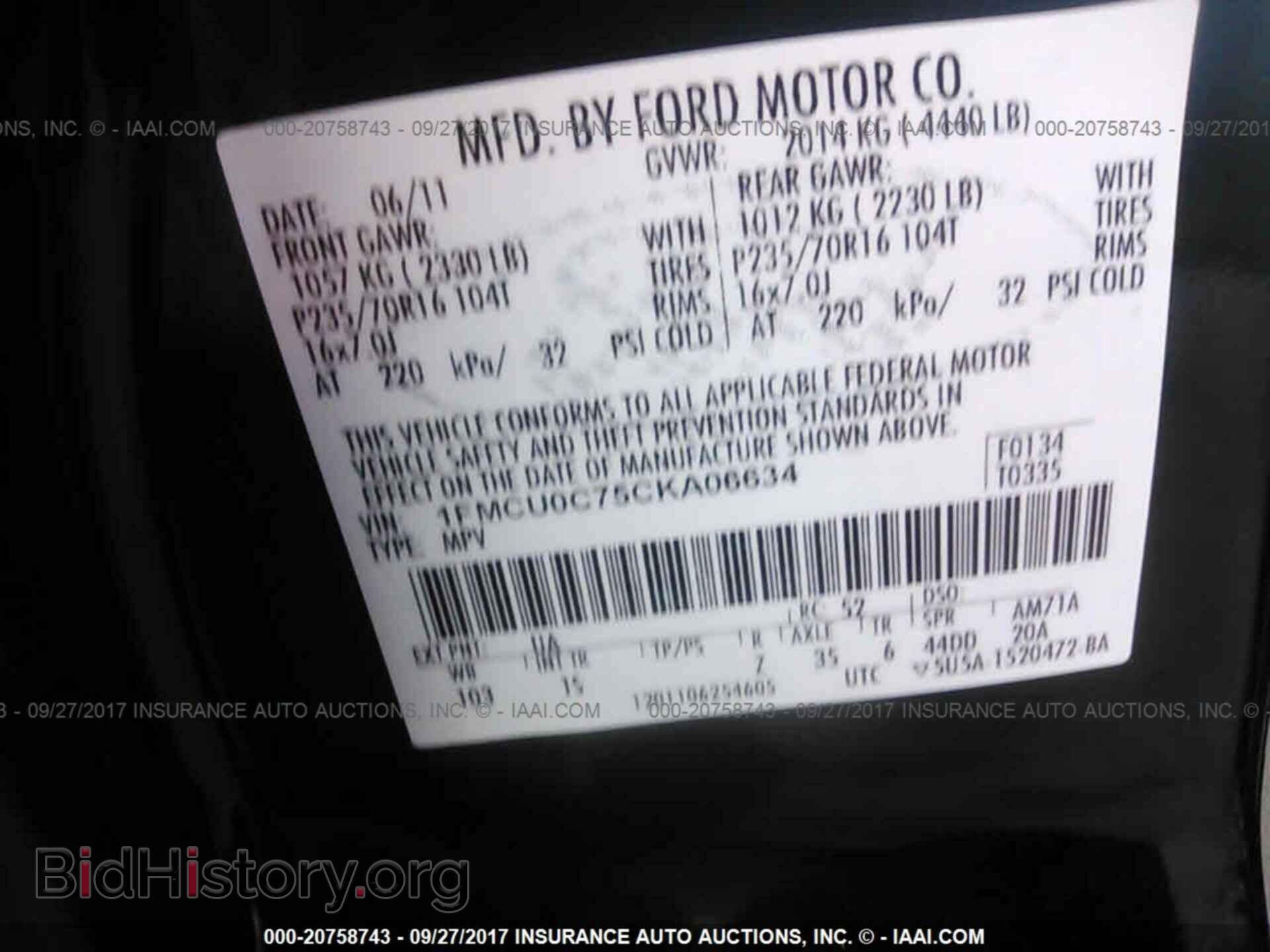 2012 Ford Escape - VIN: 1FMCU0C75CKA06634 - Photo 9