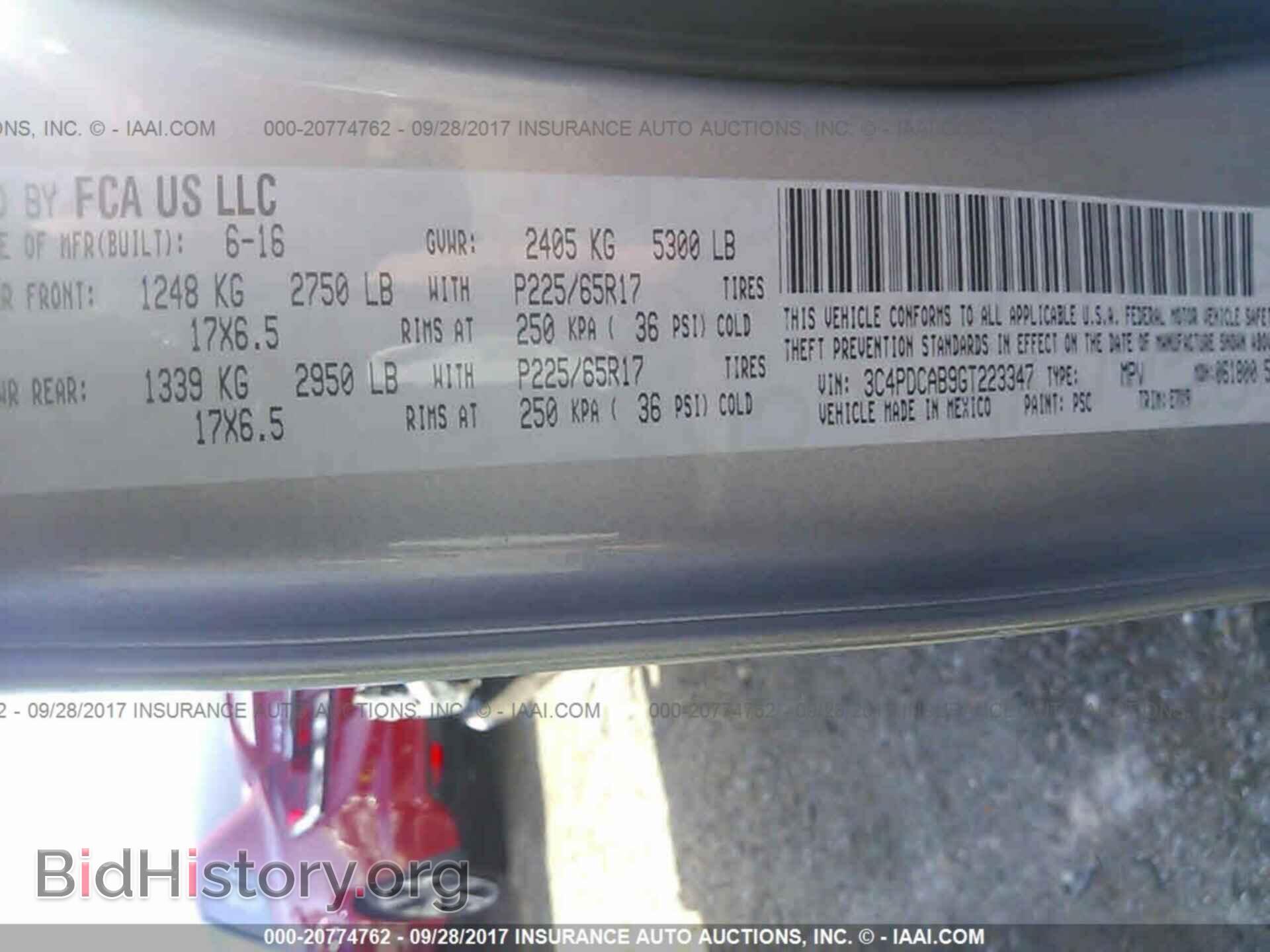 2016 Dodge Journey - VIN: 3C4PDCAB9GT223347 - Фото 9