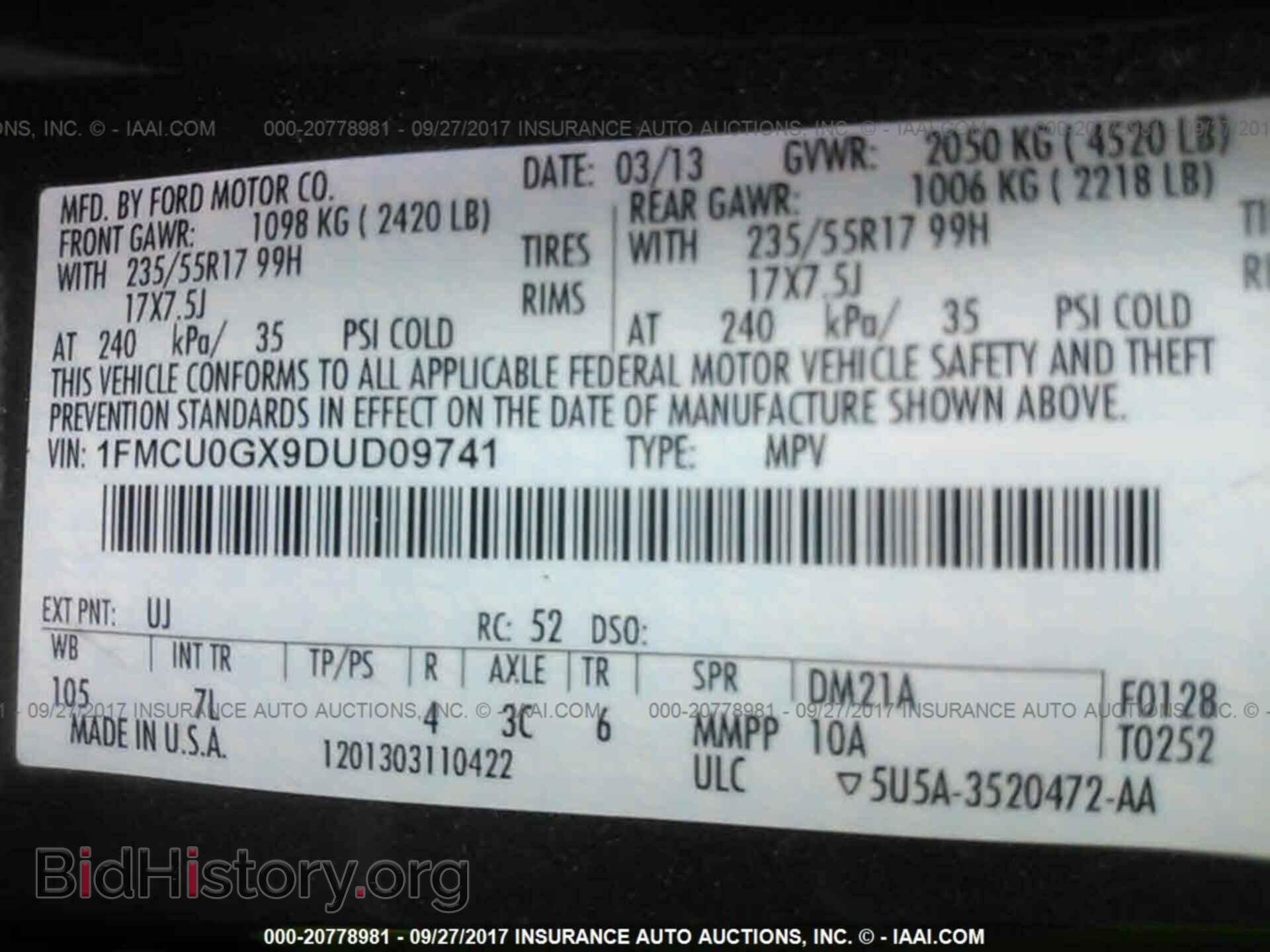 2013 Ford Escape - VIN: 1FMCU0GX9DUD09741 - Photo 9