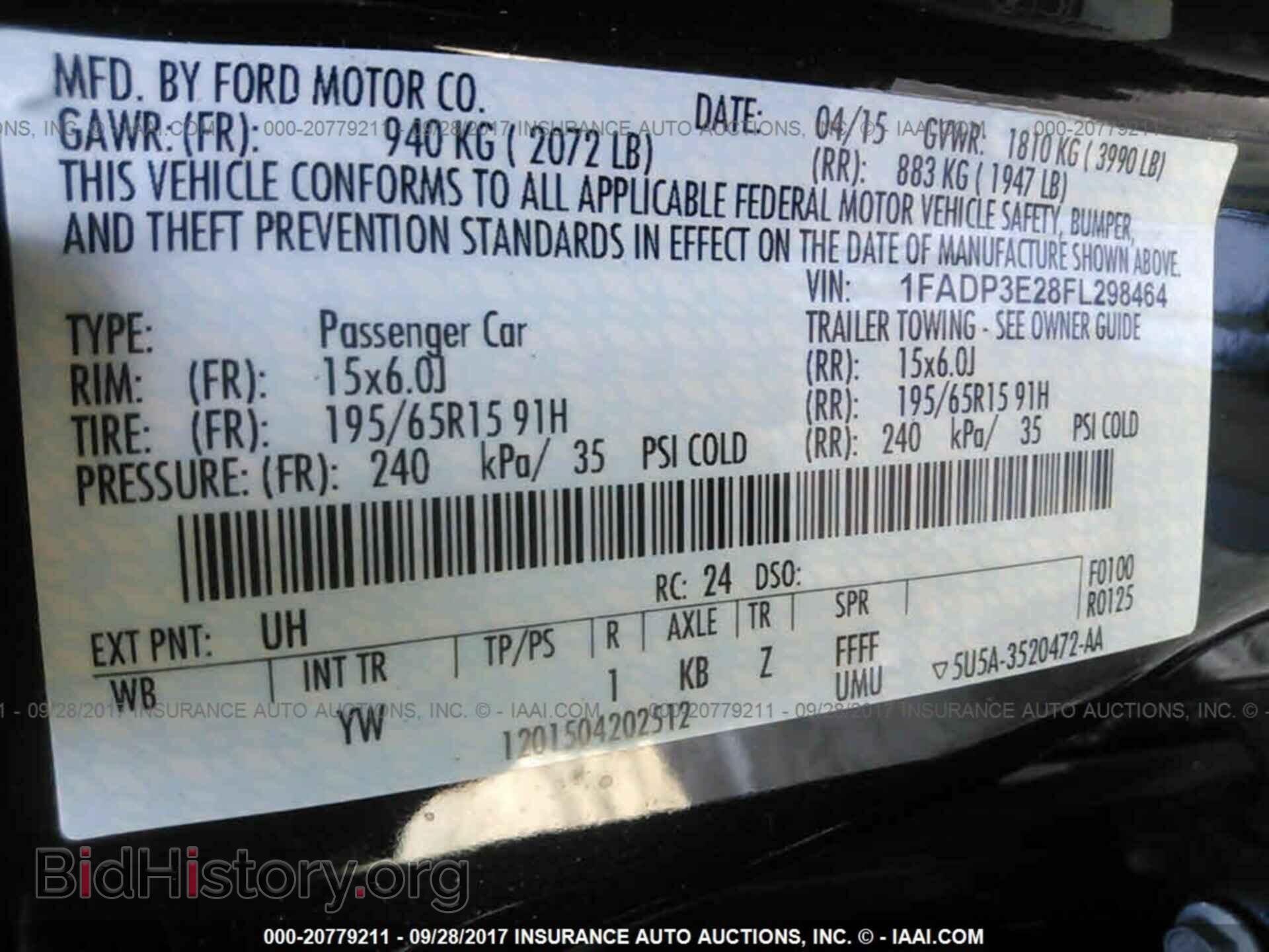 2015 Ford Focus - VIN: 1FADP3E28FL298464 - Фото 9