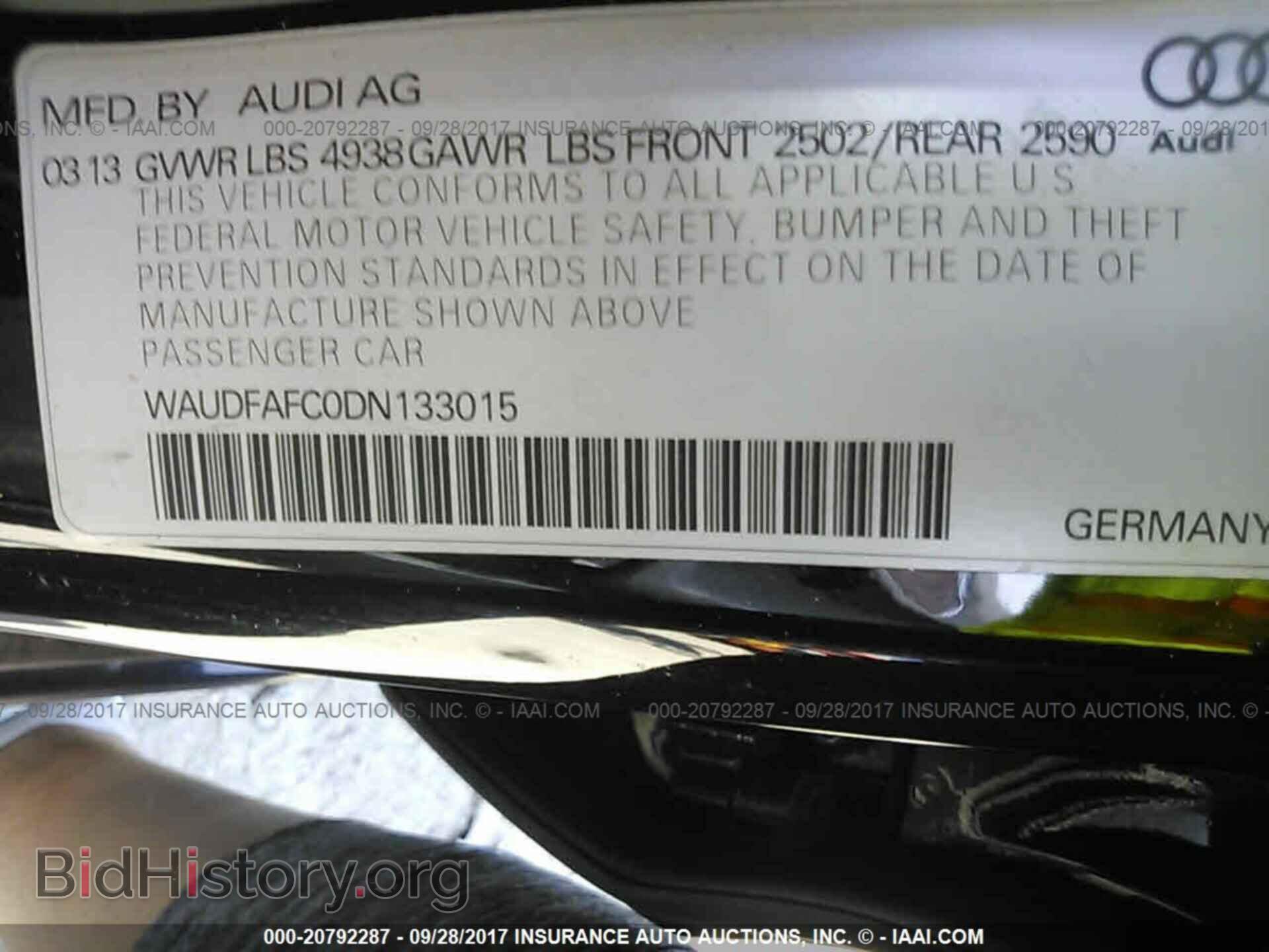 2013 Audi A6 - VIN: WAUDFAFC0DN133015 - Фото 9