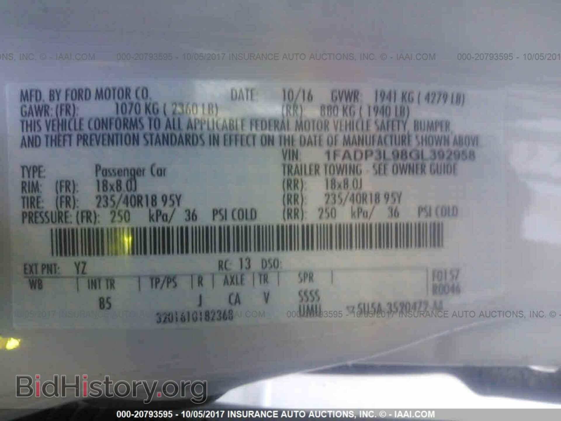 2016 Ford Focus - VIN: 1FADP3L98GL392958 - Фото 9