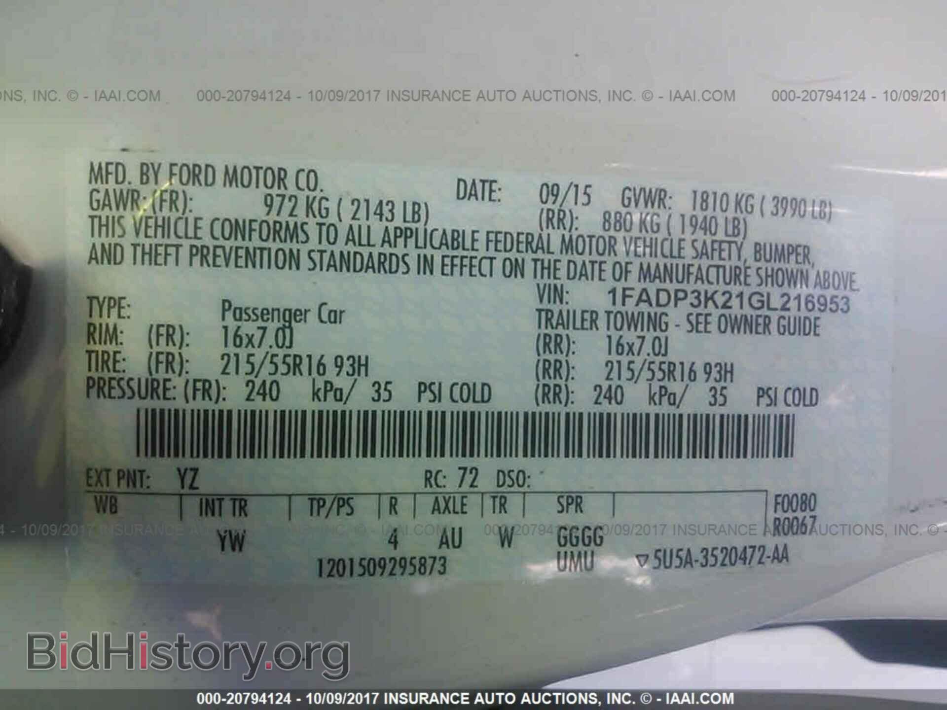 2016 Ford Focus - VIN: 1FADP3K21GL216953 - Фото 9