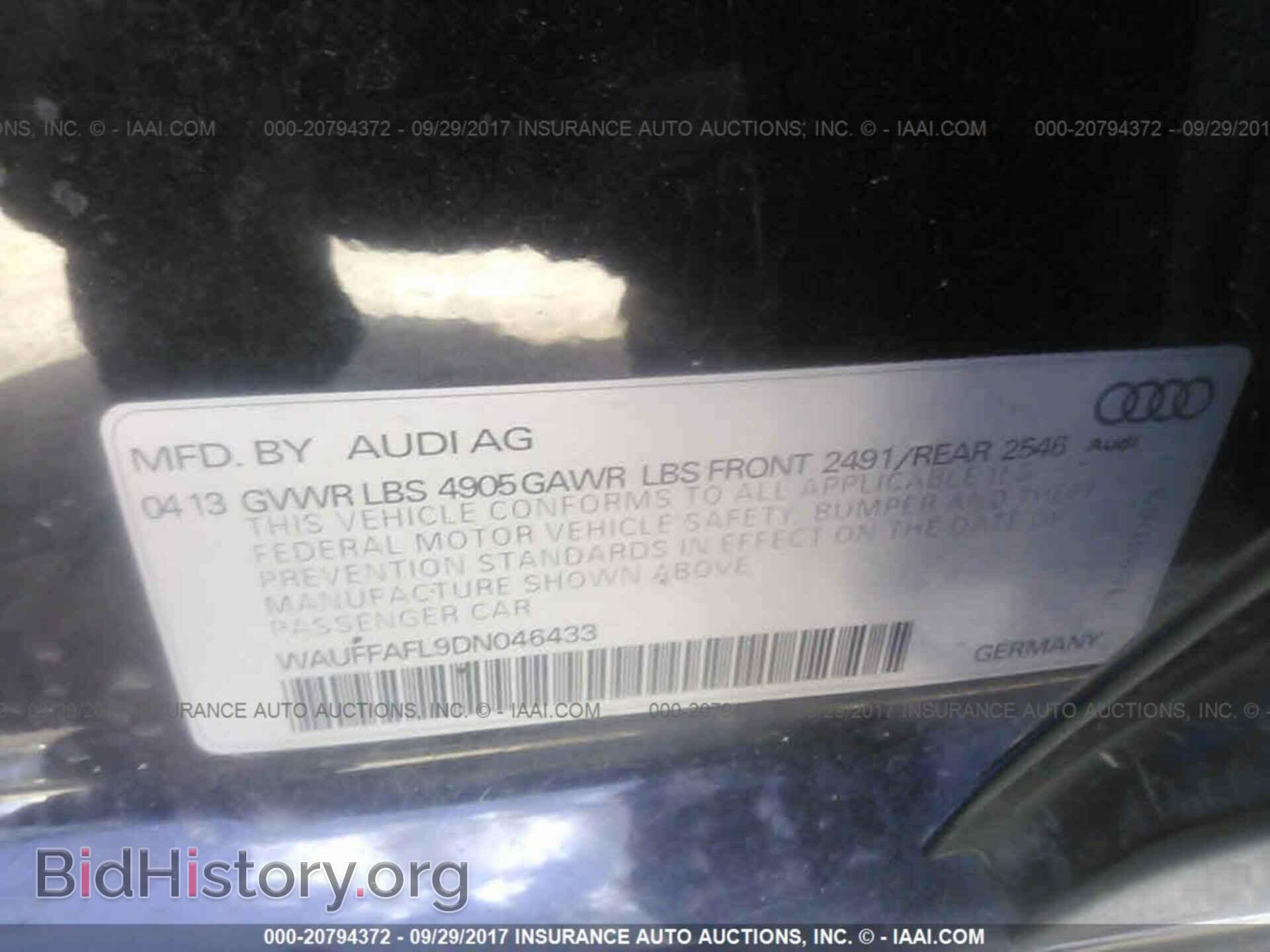 2013 Audi A4 - VIN: WAUFFAFL9DN046433 - Фото 9