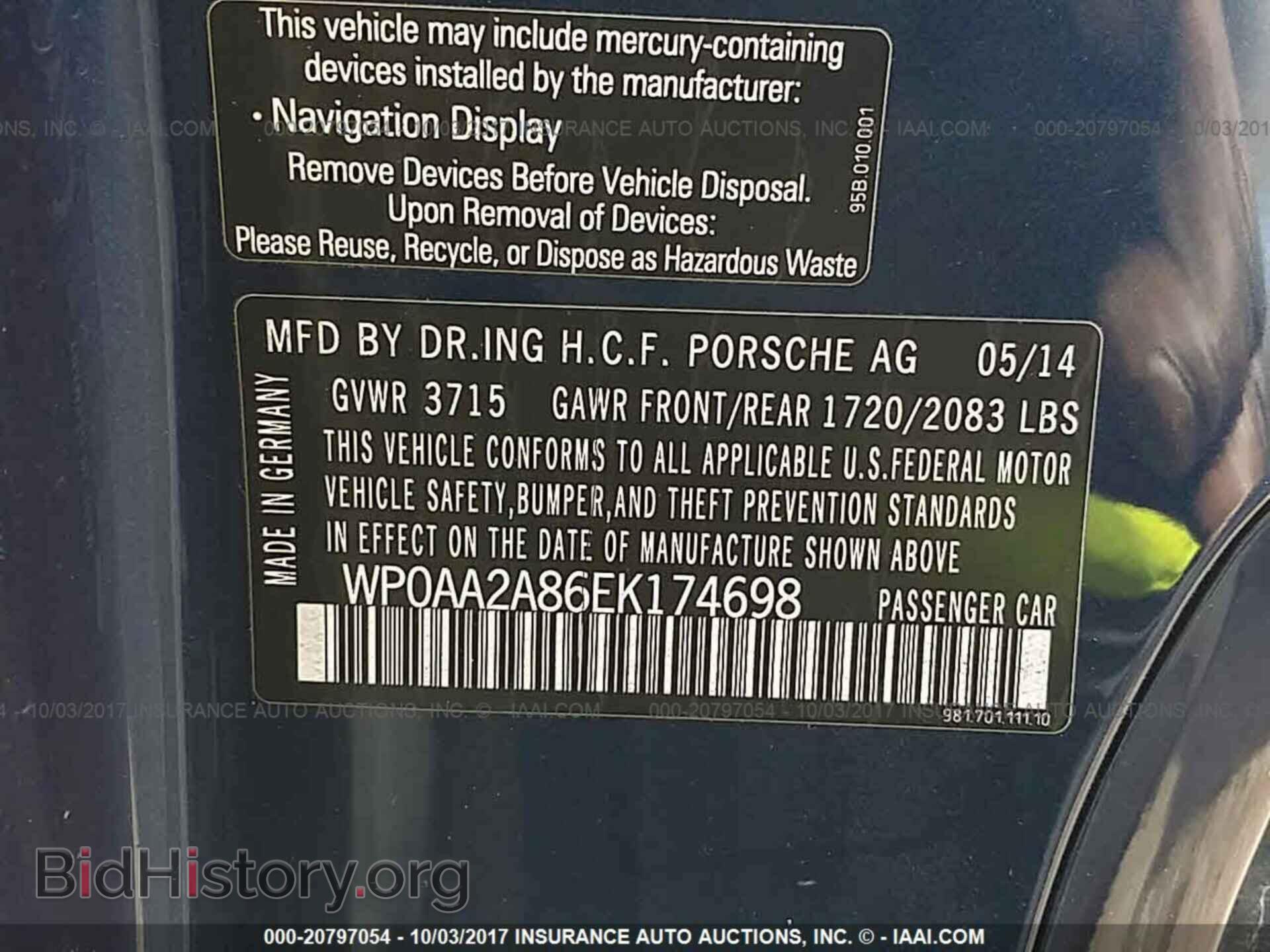 2014 Porsche Cayman - VIN: WP0AA2A86EK174698 - Фото 9