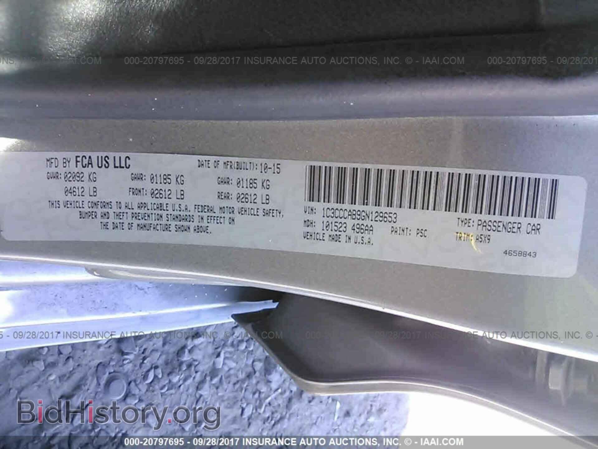2016 Chrysler 200 - VIN: 1C3CCCAB9GN129653 - Photo 9