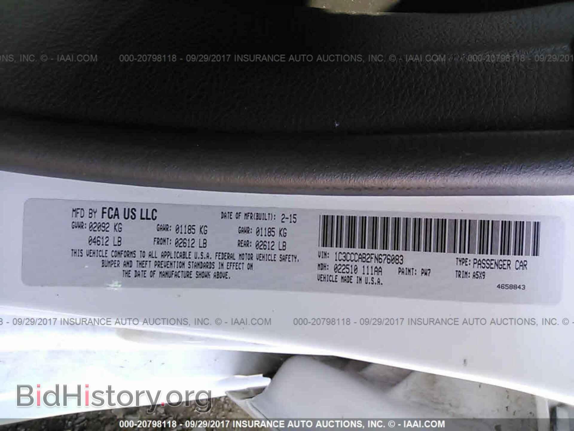 2015 Chrysler 200 - VIN: 1C3CCCAB2FN676083 - Фото 9
