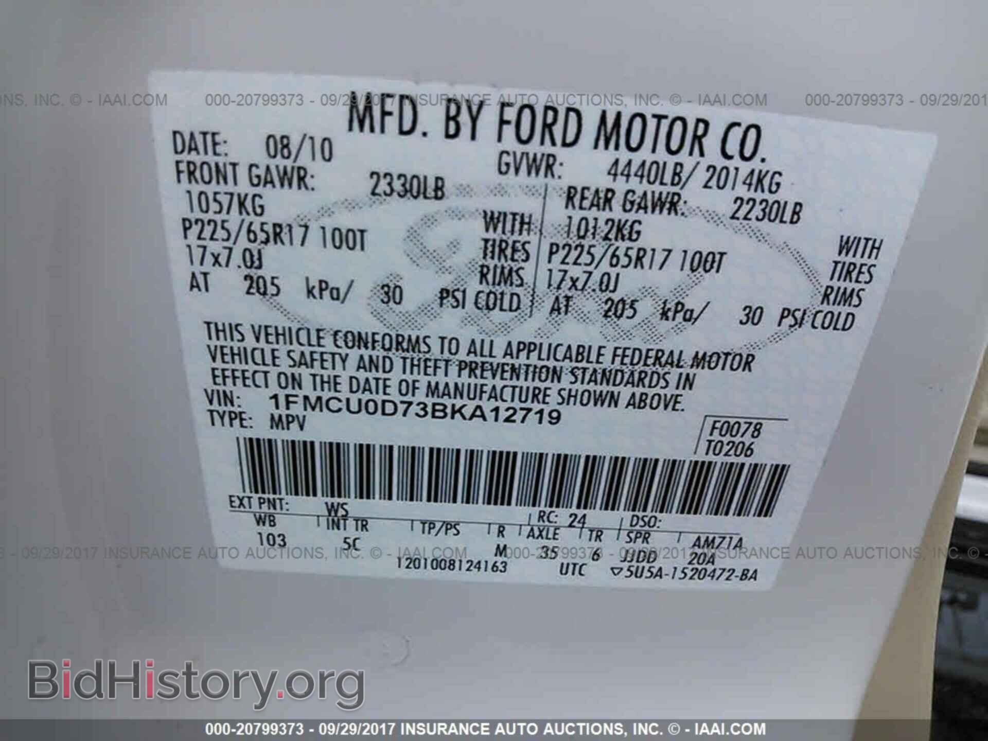 2011 Ford Escape - VIN: 1FMCU0D73BKA12719 - Photo 9