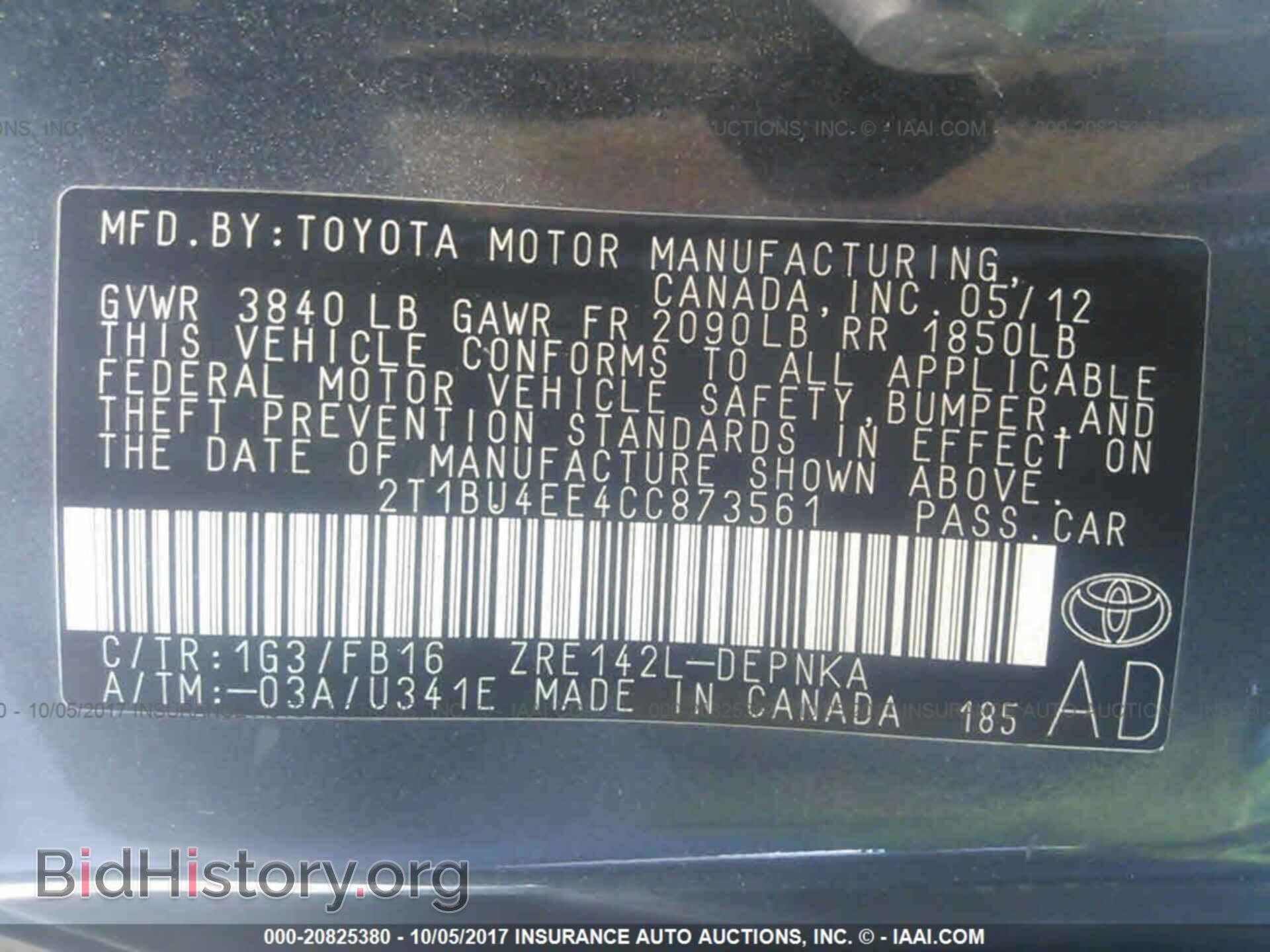 2012 Toyota Corolla - VIN: 2T1BU4EE4CC873561 - Photo 9
