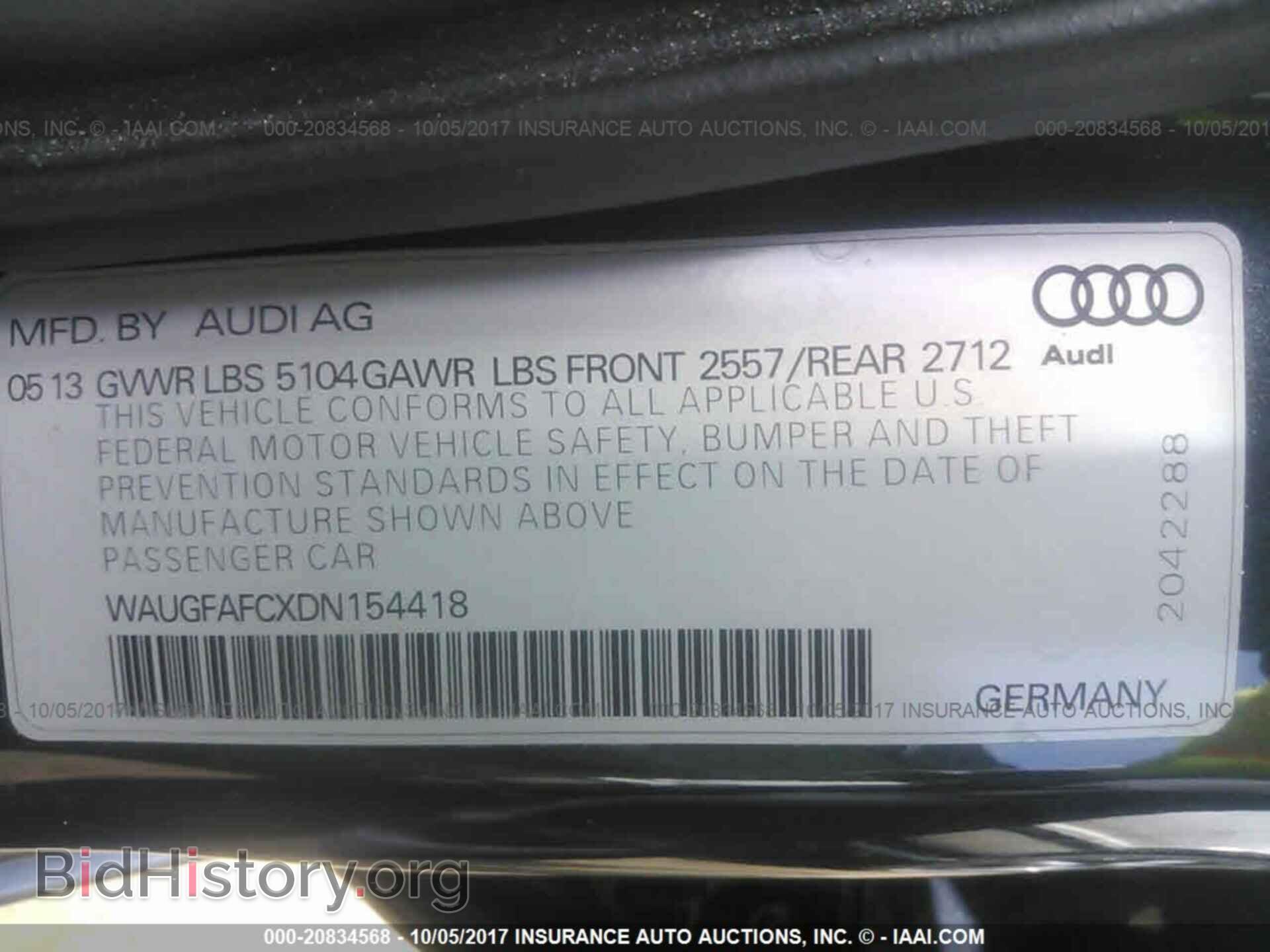 2013 Audi A6 - VIN: WAUGFAFCXDN154418 - Фото 9