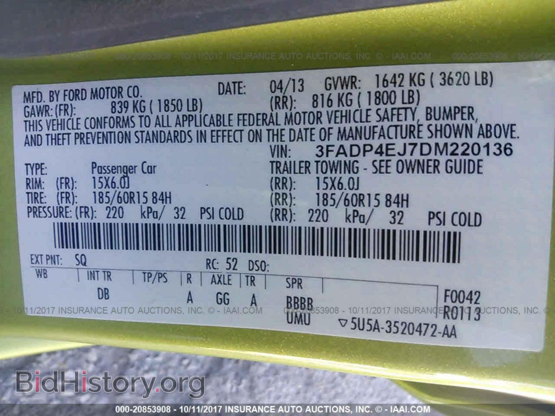 2013 Ford Fiesta - VIN: 3FADP4EJ7DM220136 - Фото 9