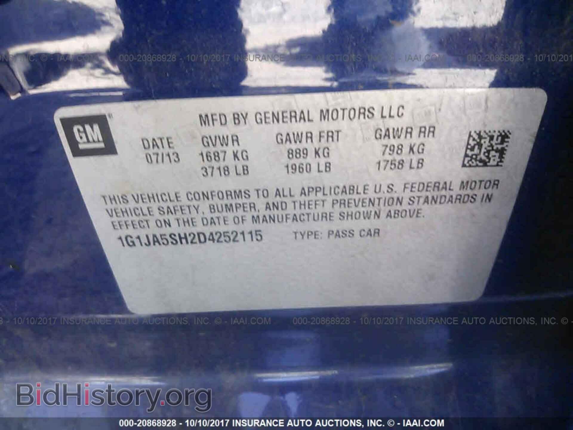 2013 Chevrolet Sonic - VIN: 1G1JA5SH2D4252115 - Фото 9