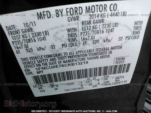 2012 Ford Escape - VIN: 1FMCU0E76CKB13219 - Photo 9