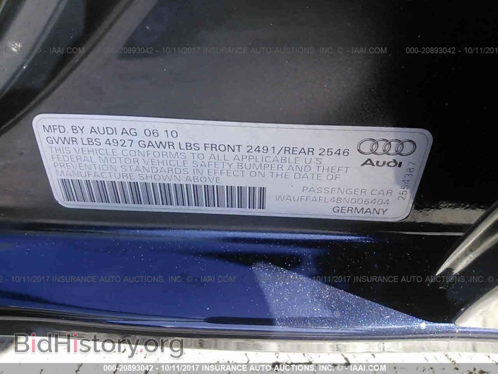 2011 Audi A4 - VIN: WAUFFAFL4BN006404 - Photo 9