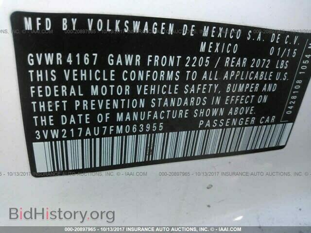 2015 Volkswagen Golf - VIN: 3VW217AU7FM063955 - Фото 9