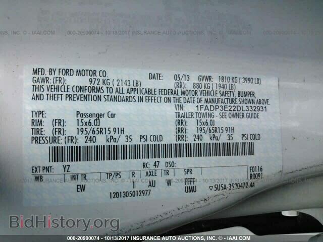 2013 Ford Focus - VIN: 1FADP3E22DL332931 - Фото 9