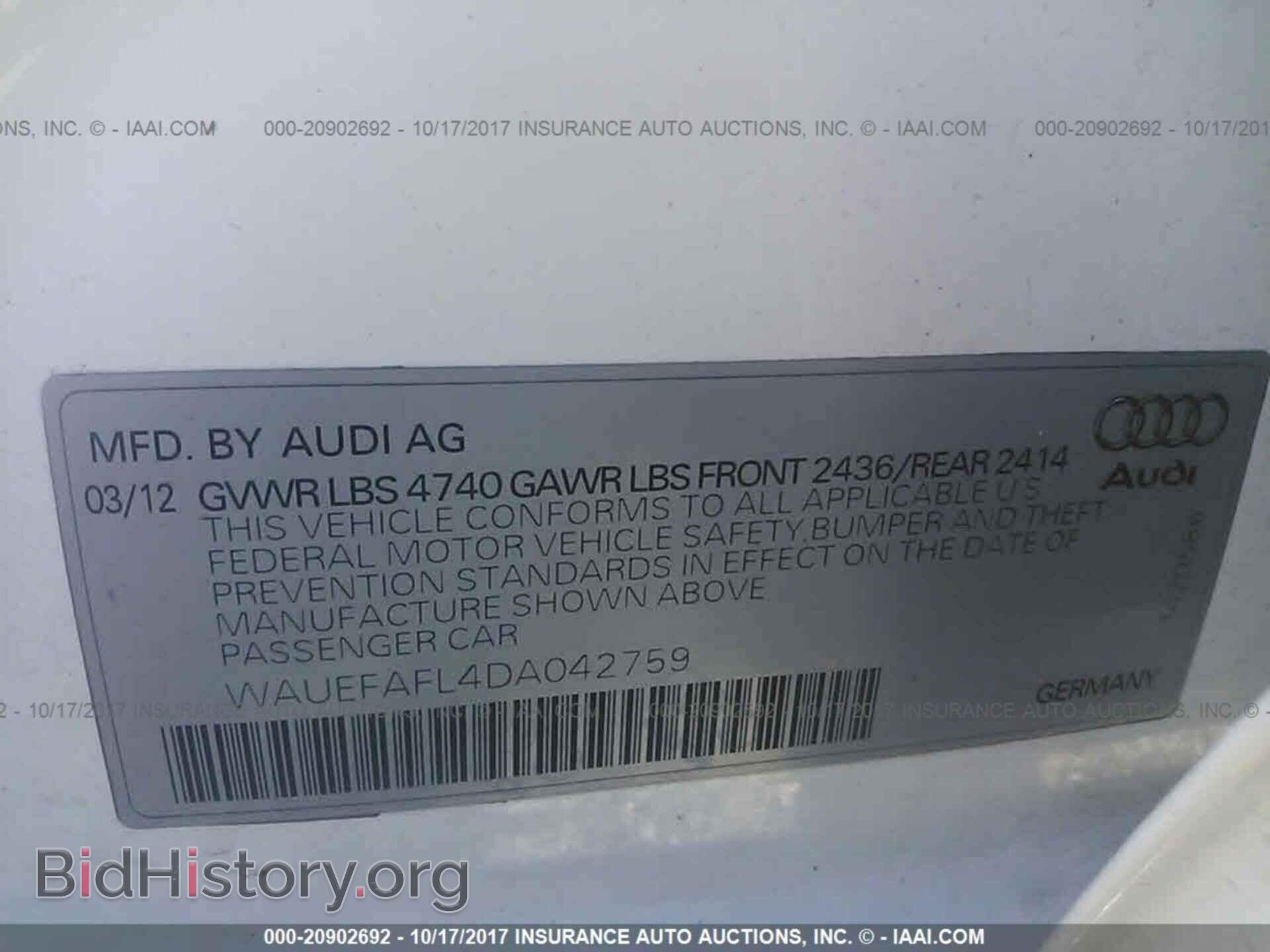 2013 Audi A4 - VIN: WAUEFAFL4DA042759 - Фото 9