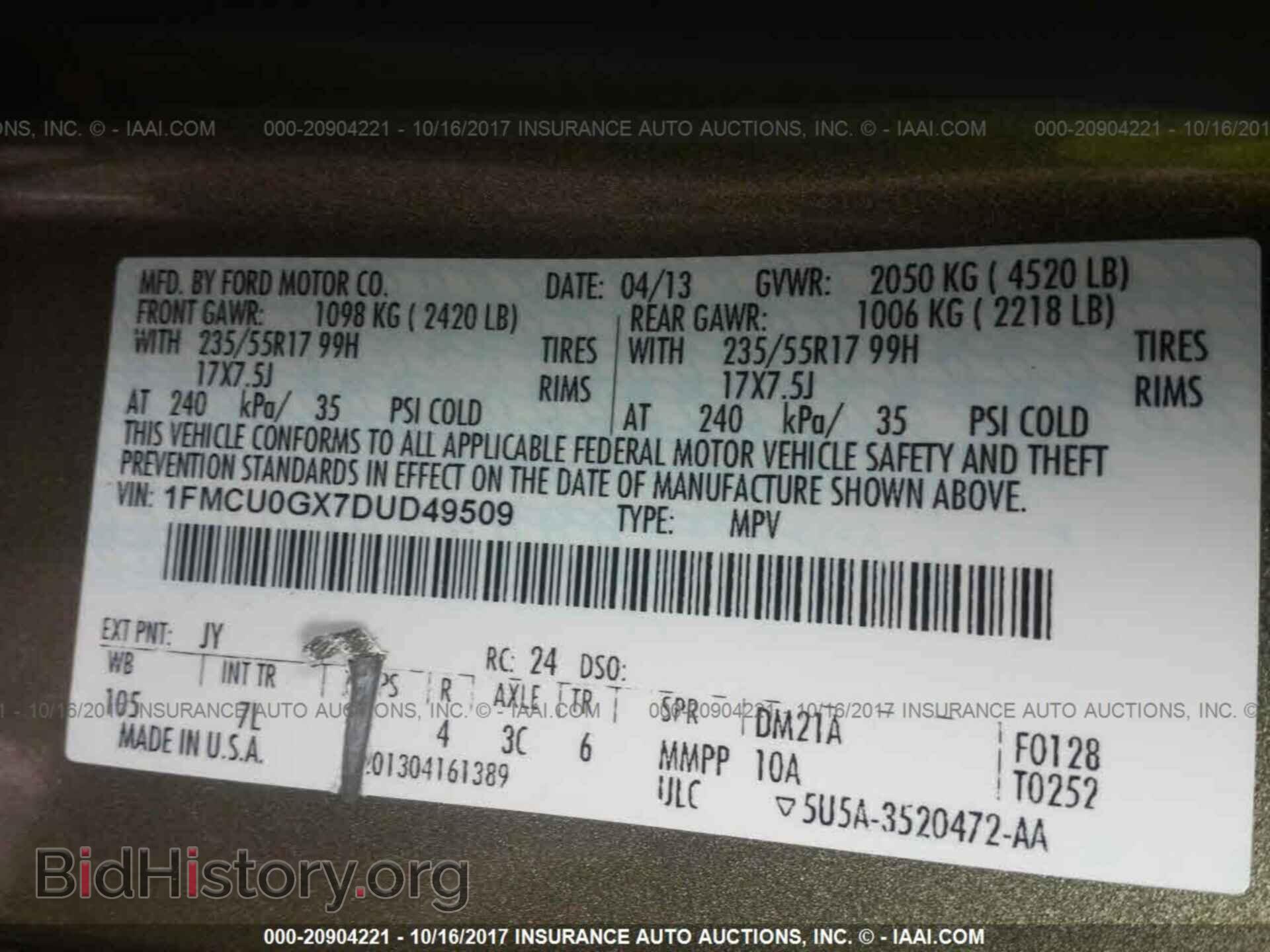 2013 Ford Escape - VIN: 1FMCU0GX7DUD49509 - Photo 9