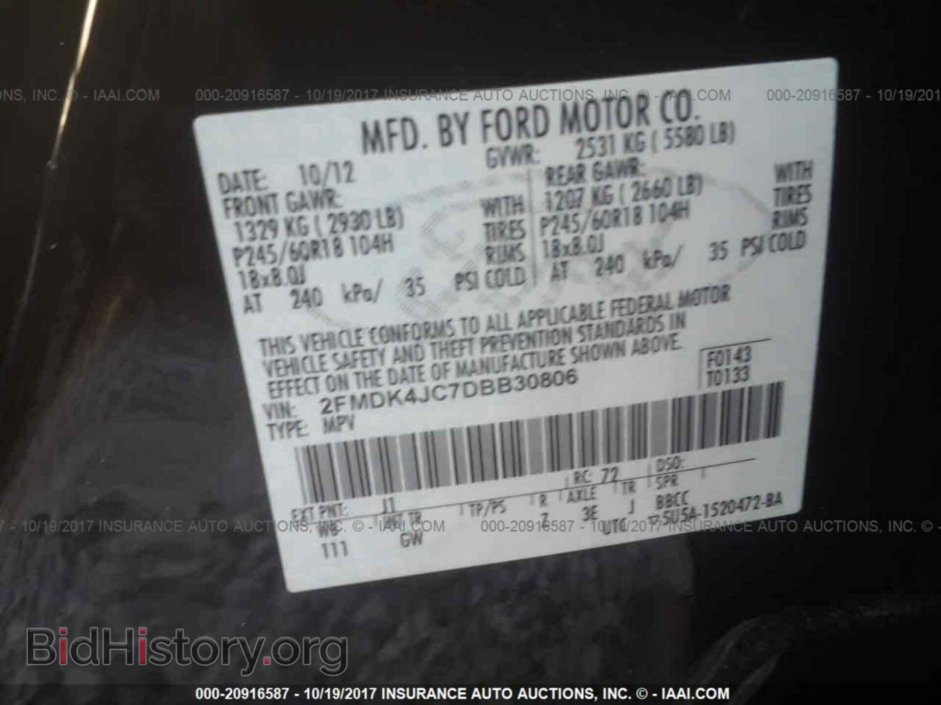 2013 Ford Edge - VIN: 2FMDK4JC7DBB30806 - Photo 9